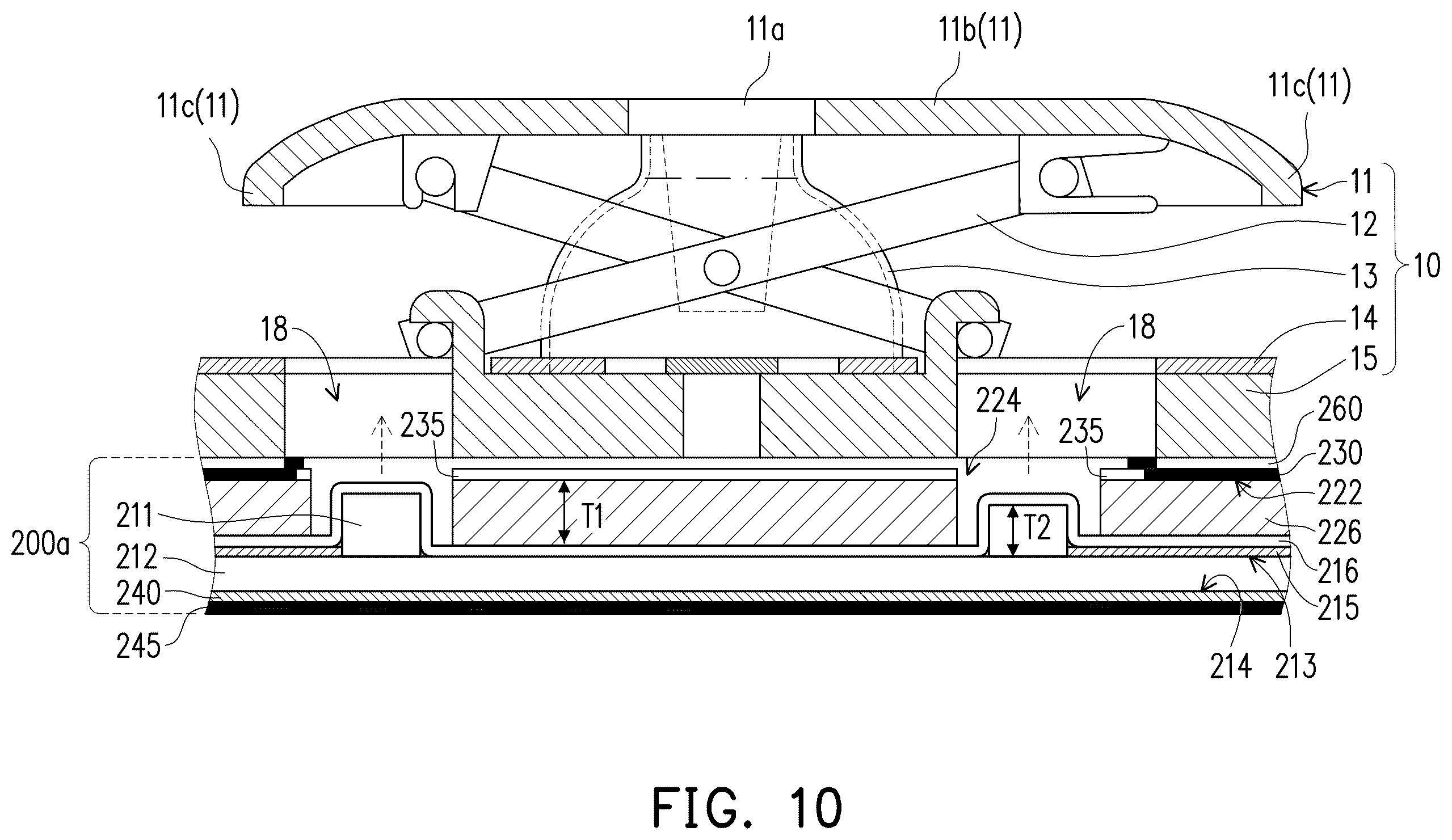 Patent US12347631 Figure 16 – Light-emitting keyboard and backlight module