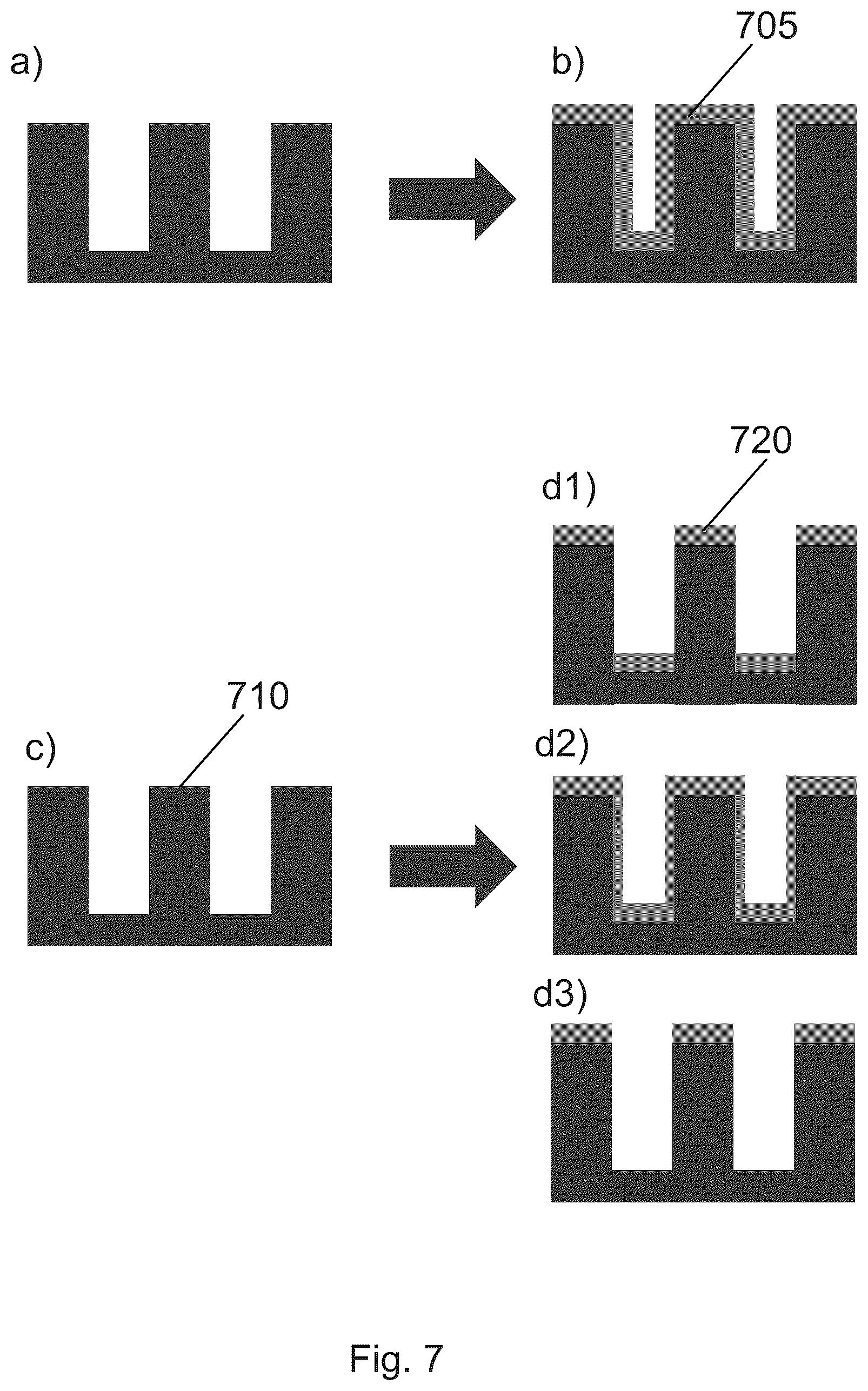 Patent US12347675 Figure 7 – Methods and systems for topography-selective depositions