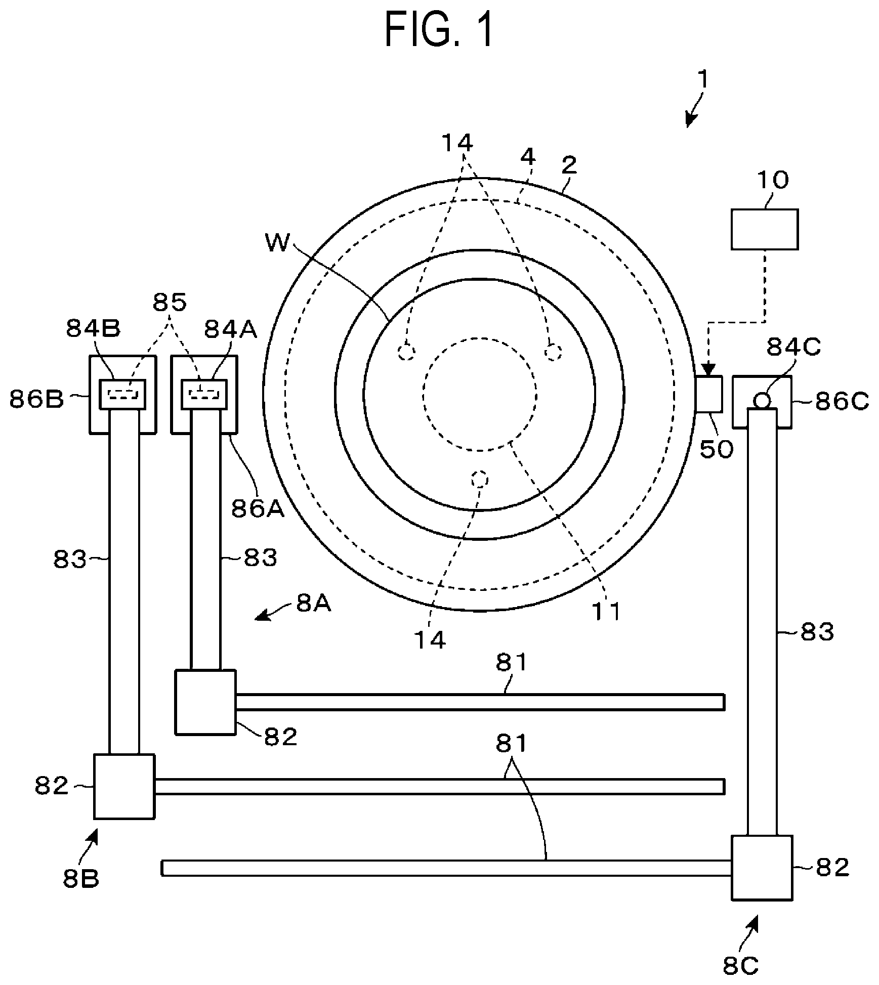 Patent US12347698 Figure 1 – Liquid processing apparatus and liquid processing method