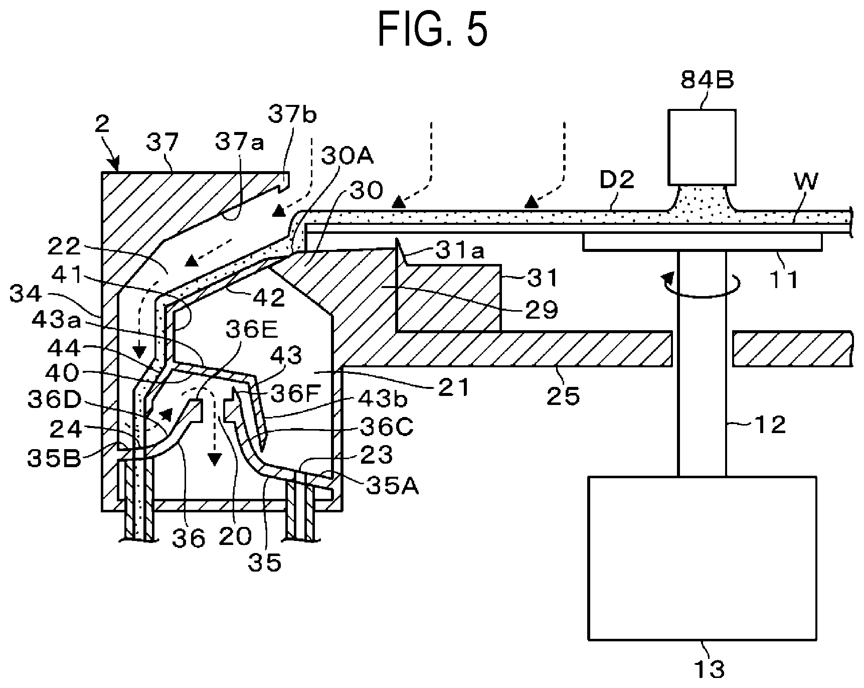Patent US12347698 Figure 5 – Liquid processing apparatus and liquid processing method