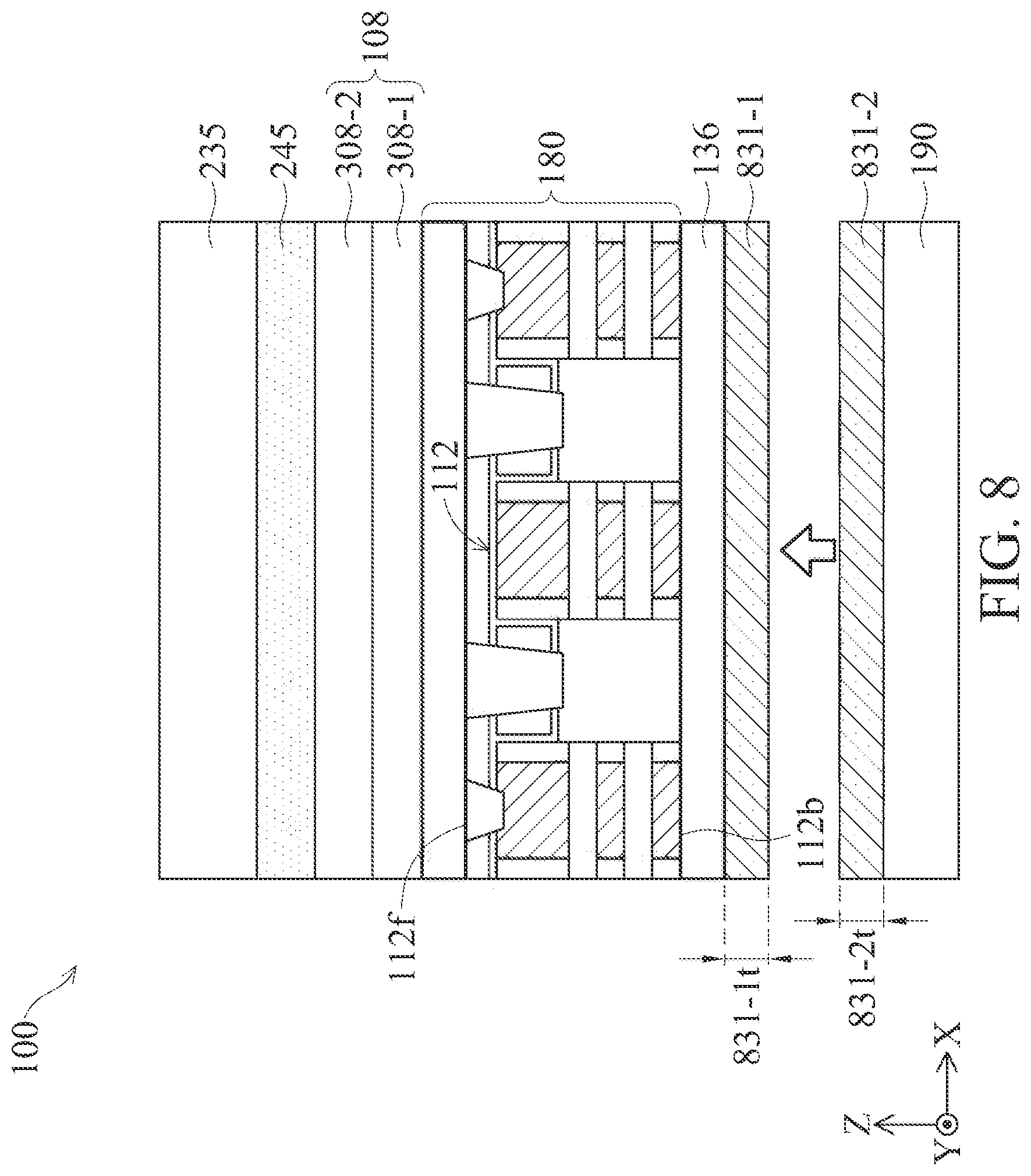 Patent US12347717 Figure 8 – Debonding structures for wafer bonding