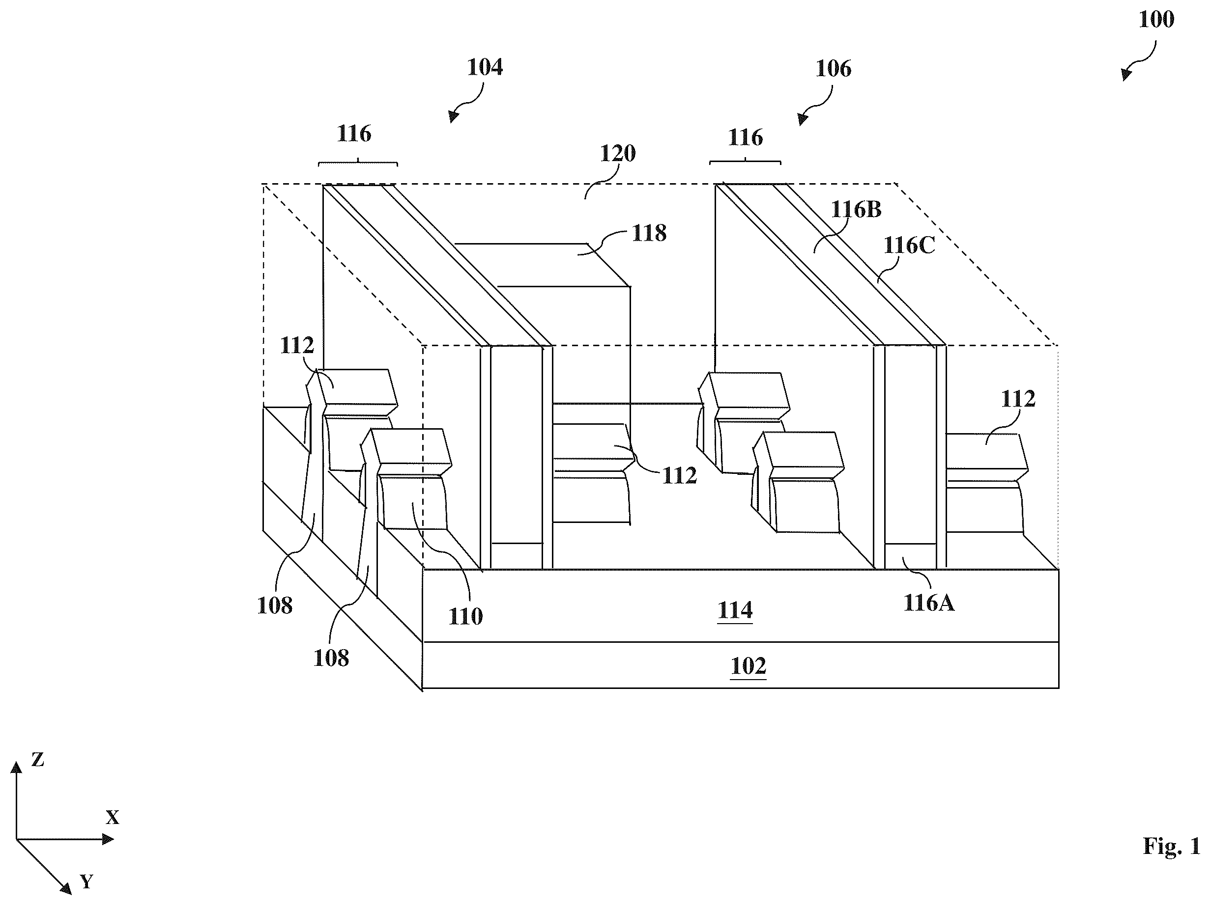 Patent US12347725 Figure 1 – Semiconductor structure with material modification and low resistance plug
