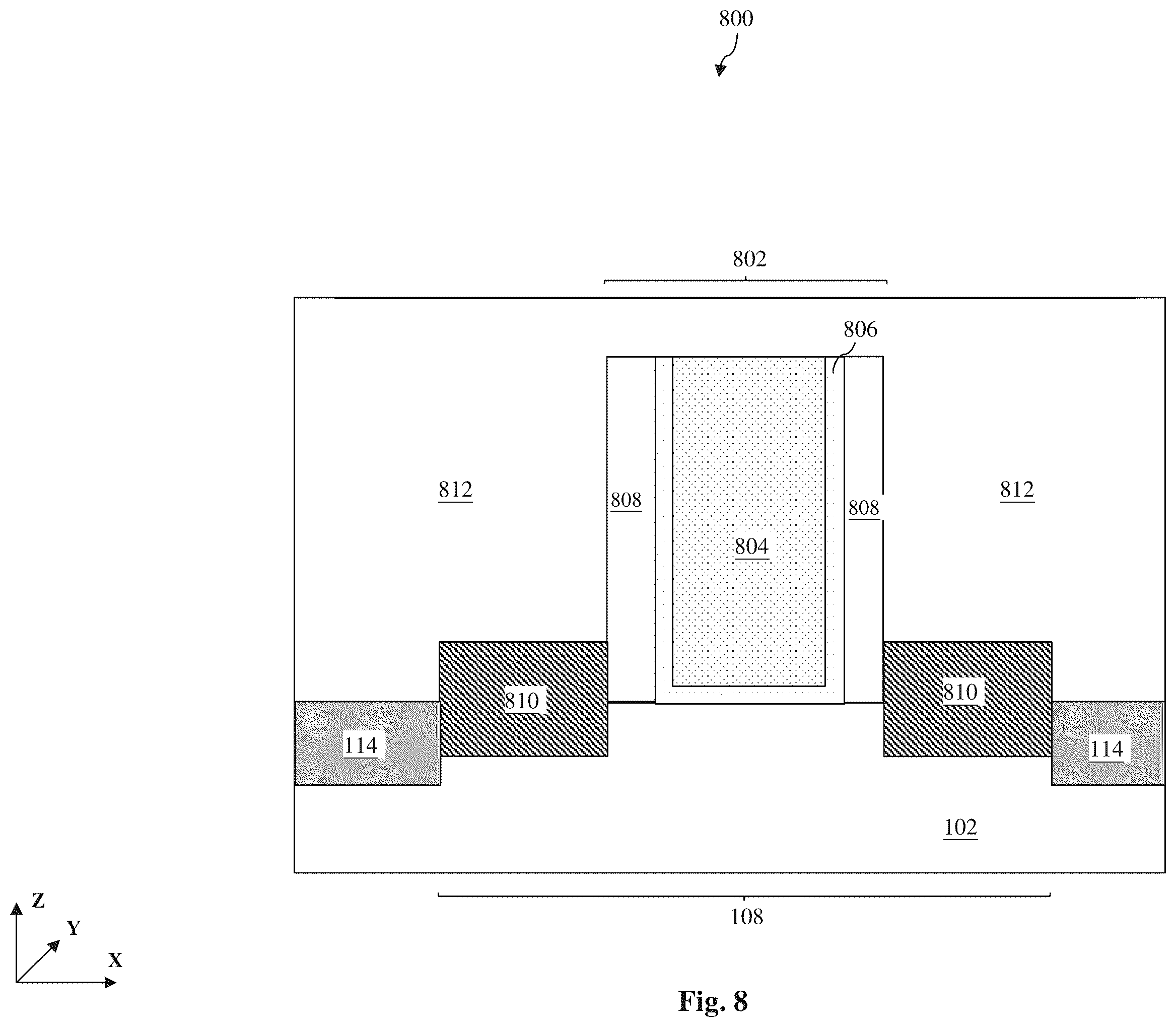 Patent US12347725 Figure 13 – Semiconductor structure with material modification and low resistance plug