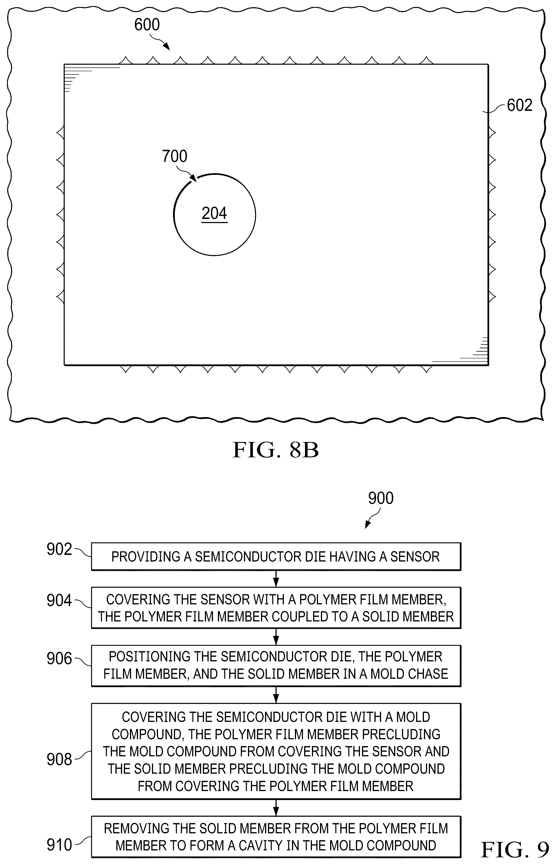 Patent US12347738 Figure 12 – Sensor package cavities with polymer films