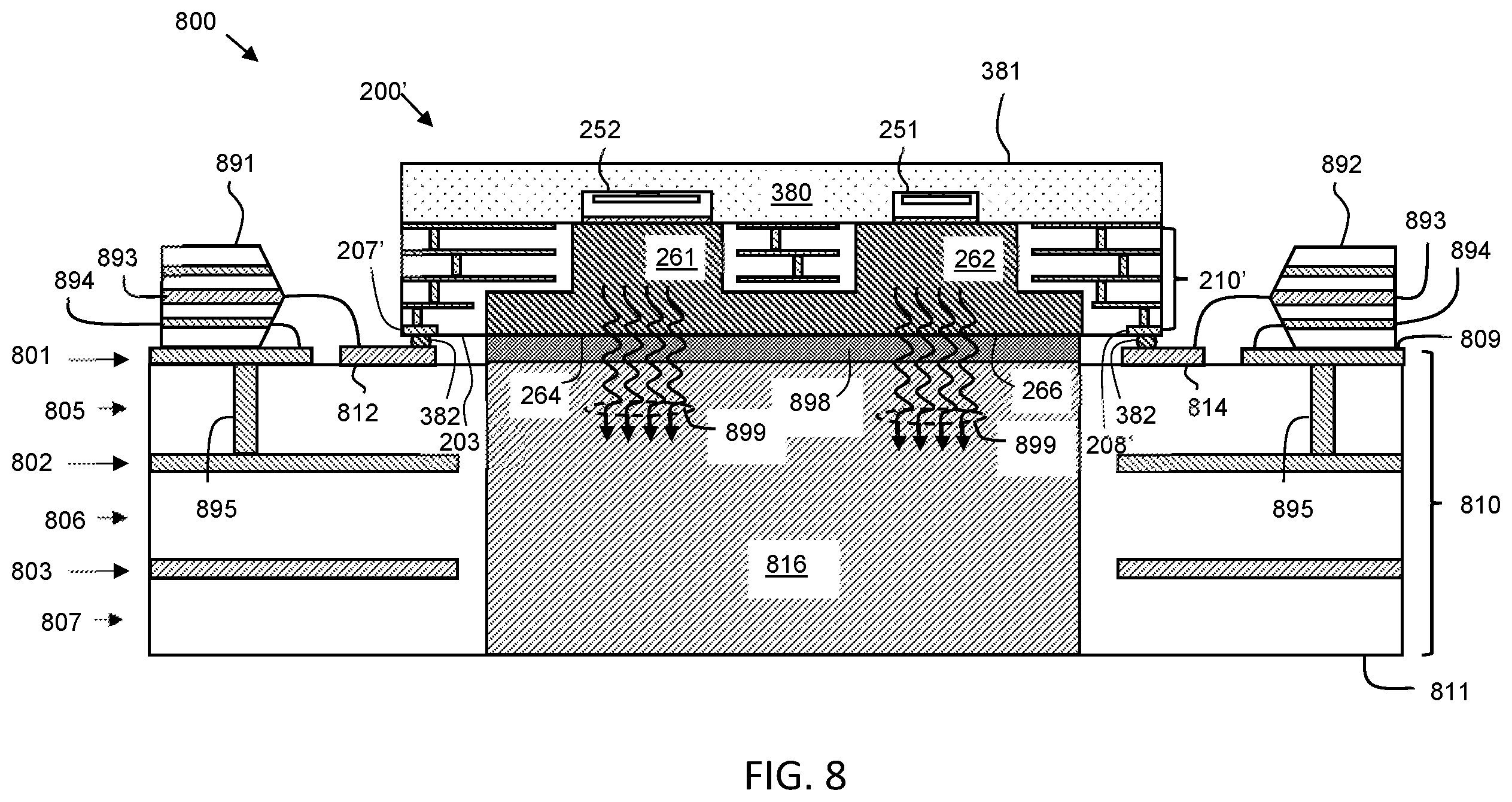 Patent US12347740 Figure 6 – Power amplifier module with transistor dies for multiple amplifier stages on a same heat dissipation structure