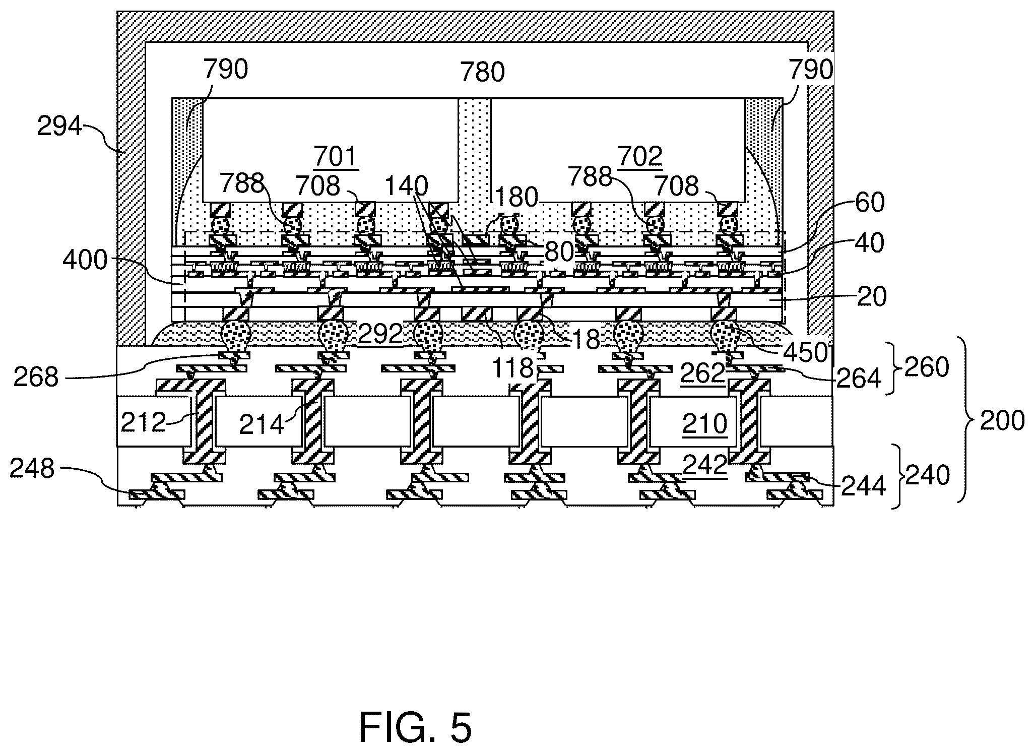 Patent US12347764 Figure 13 – Organic interposer including intra-die structural reinforcement structures and methods of forming the same