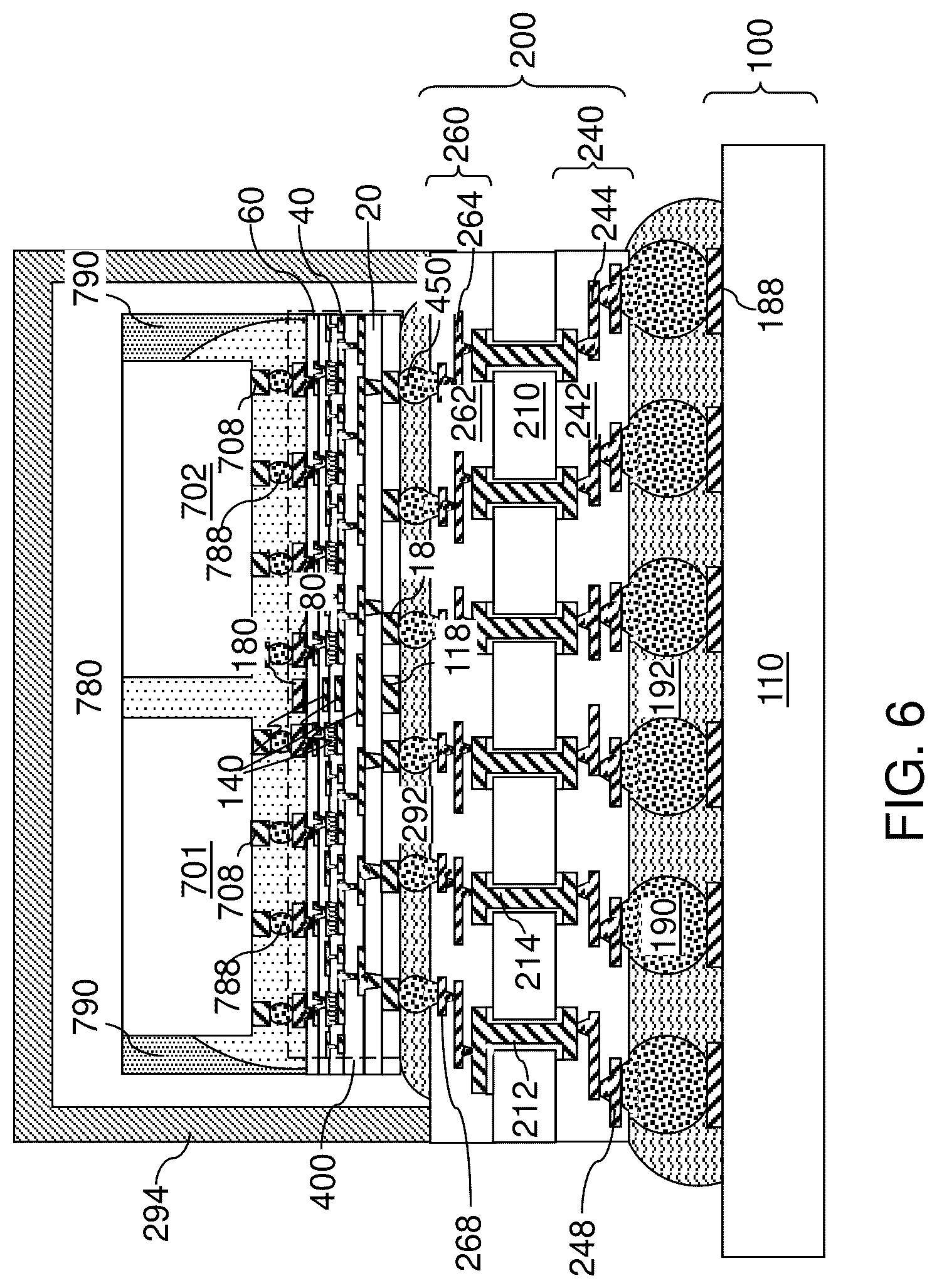 Patent US12347764 Figure 14 – Organic interposer including intra-die structural reinforcement structures and methods of forming the same