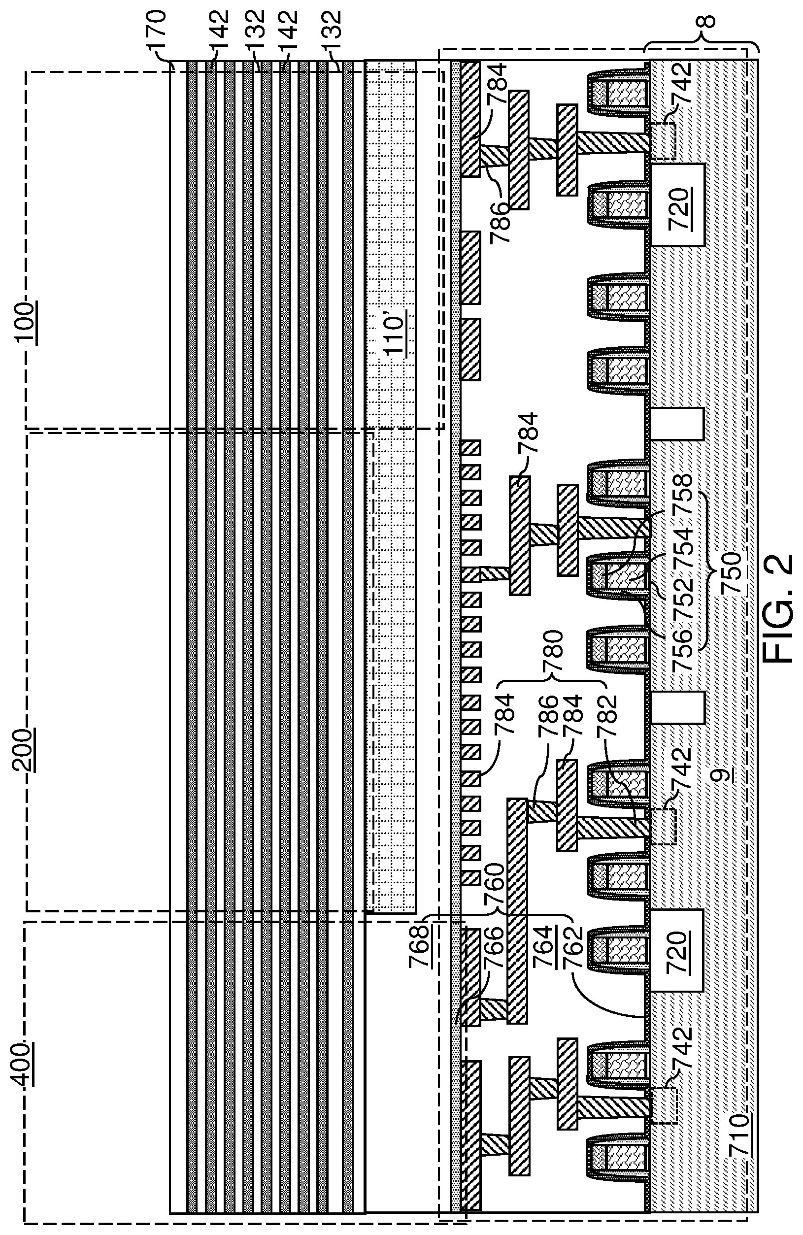Patent US12347779 Figure 4 – Three-dimensional memory device with source line isolation and method of making the same