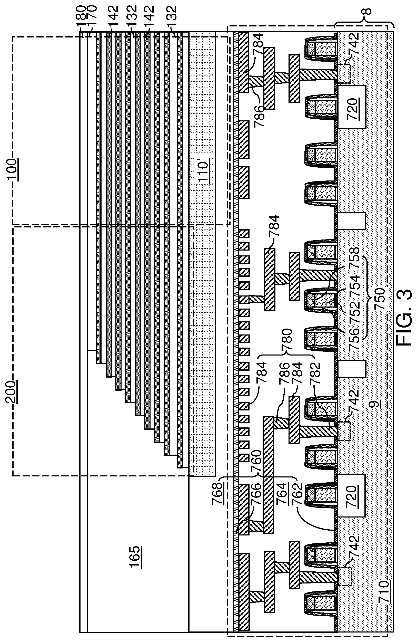 Patent US12347779 Figure 5 – Three-dimensional memory device with source line isolation and method of making the same