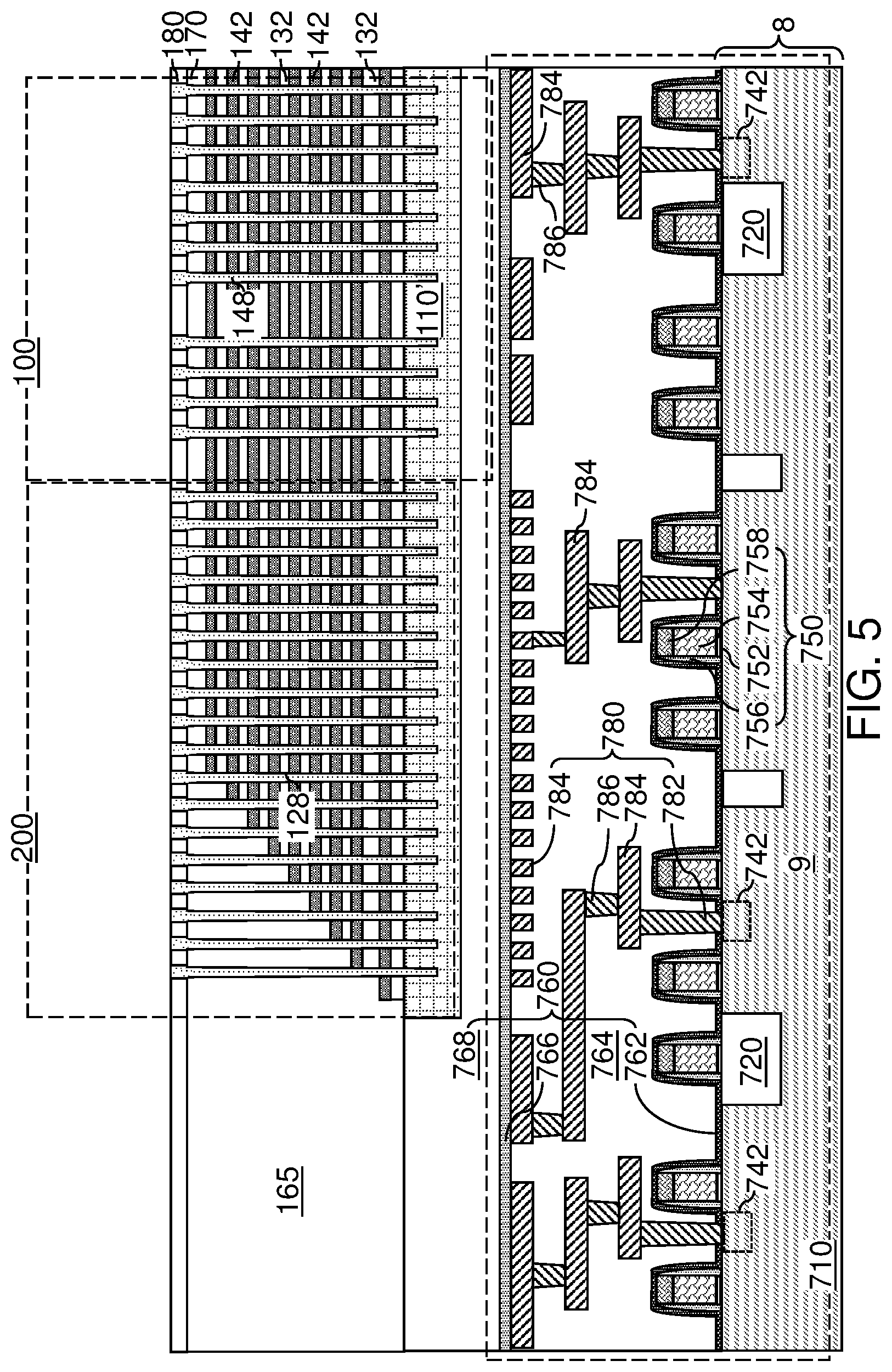 Patent US12347779 Figure 8 – Three-dimensional memory device with source line isolation and method of making the same
