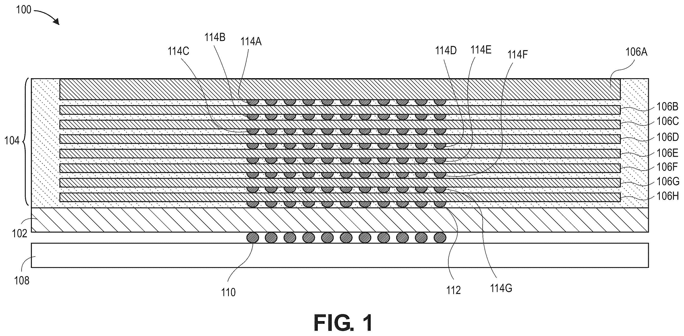 Patent US12347780 — Integrated circuit package with flipped high bandwidth memory device — Figure 1