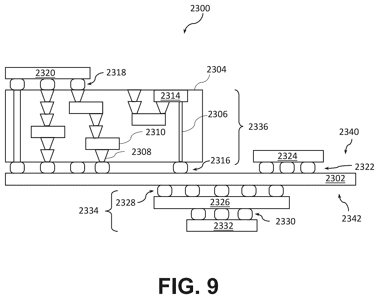 Patent US12347780 Figure 8 – Integrated circuit package with flipped high bandwidth memory device