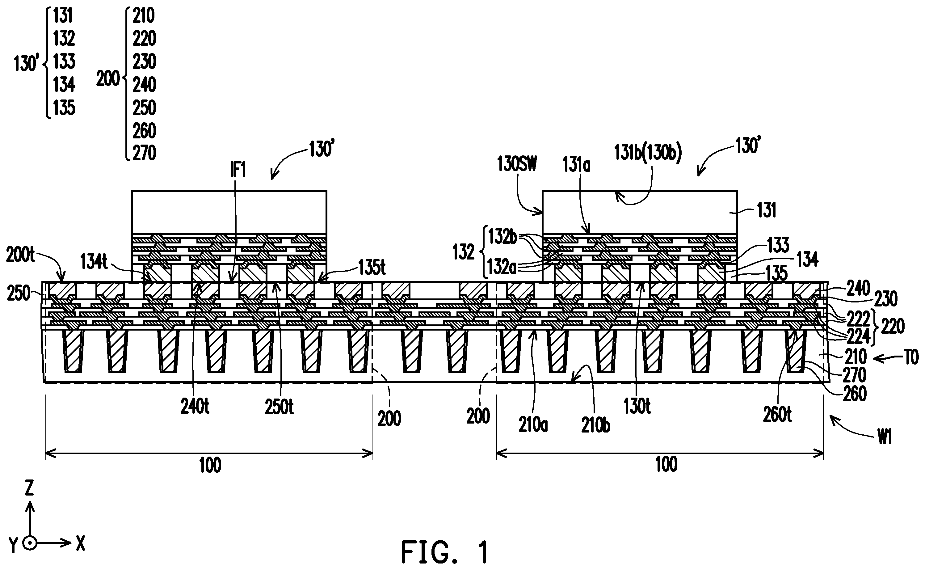 Patent US12347785 Figure 1 – Semiconductor structure and method manufacturing the same