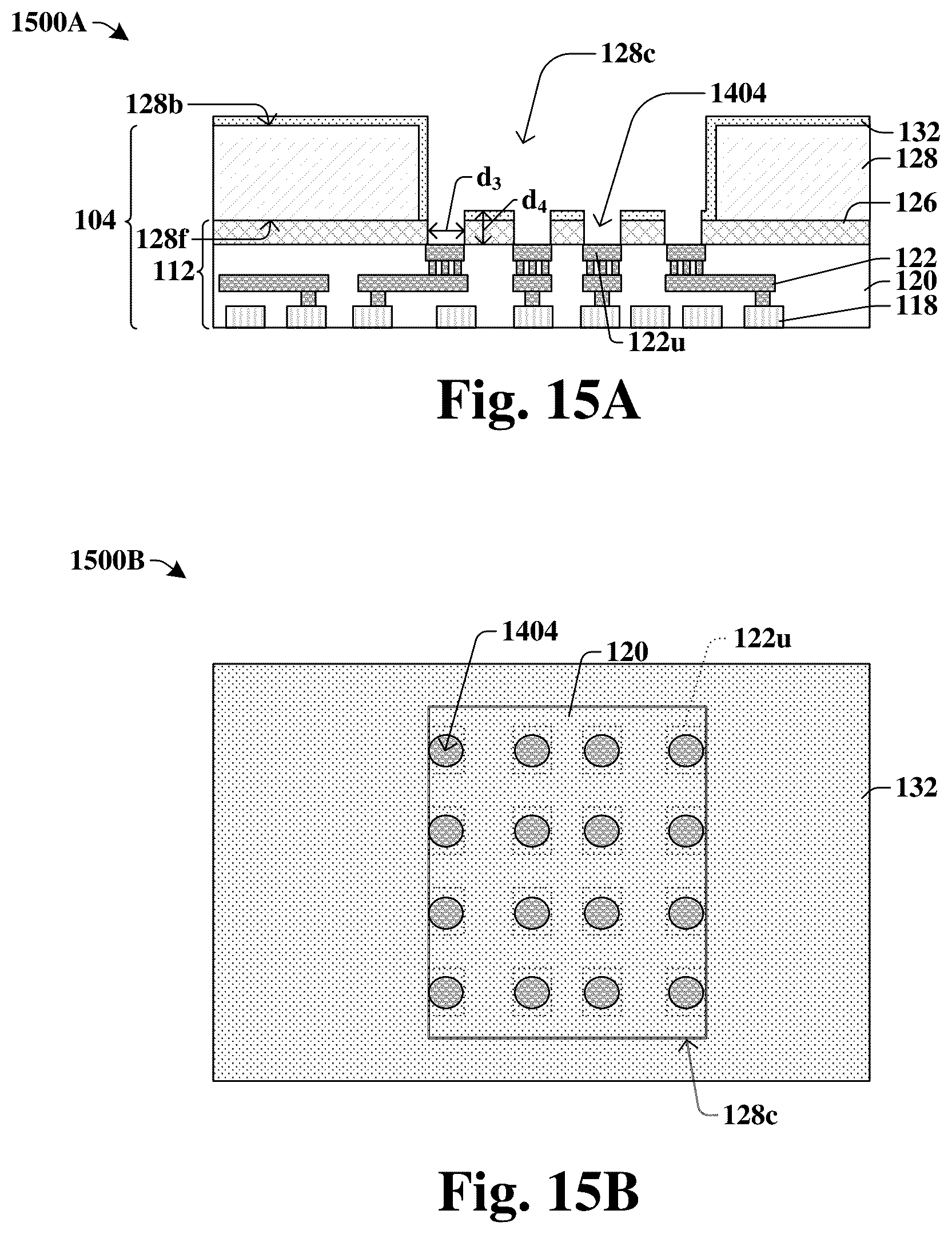Patent US12347799 Figure 10 – Bond pad structure coupled to multiple interconnect conductive\ structures through trench in substrate