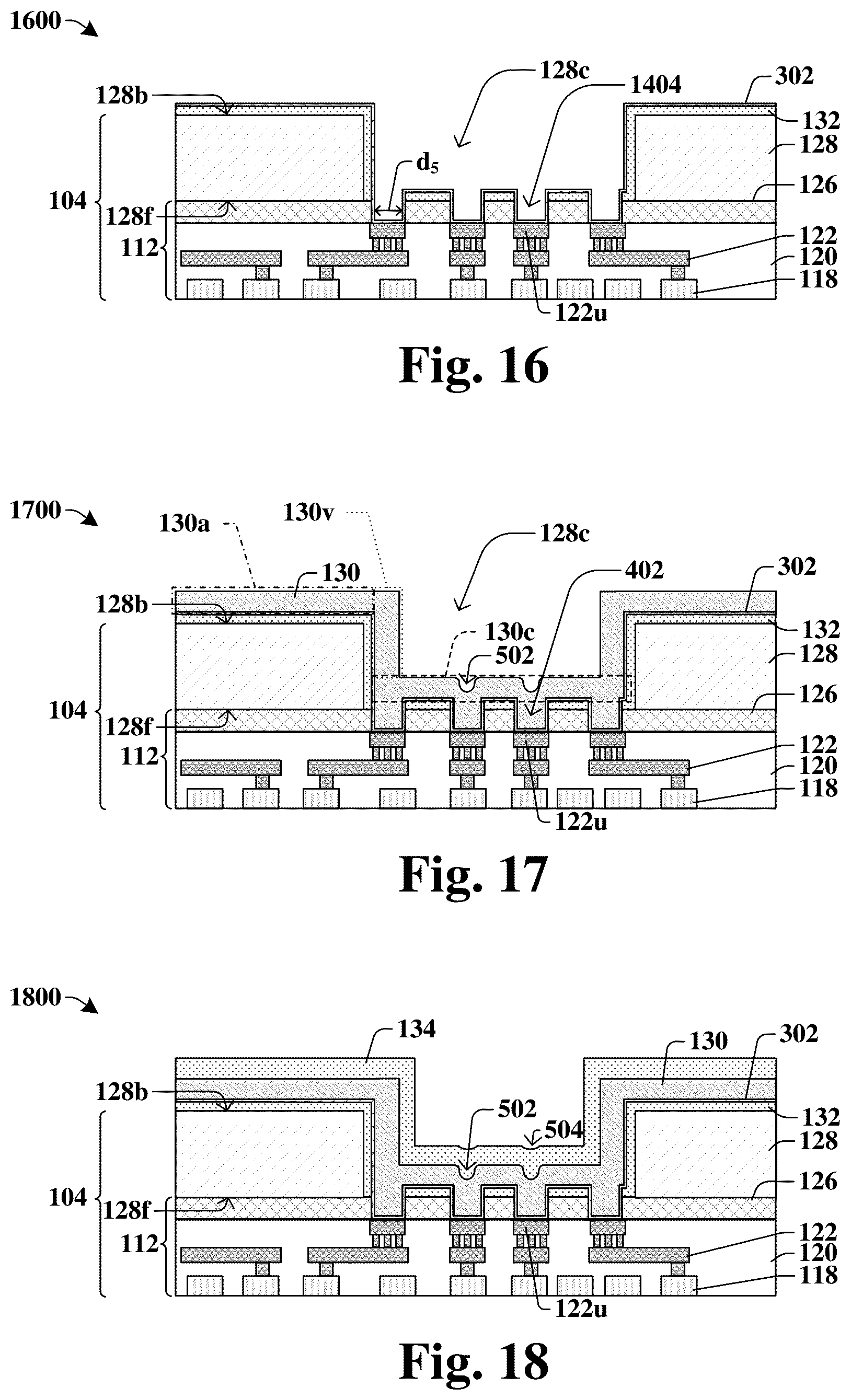 Patent US12347799 Figure 11 – Bond pad structure coupled to multiple interconnect conductive\ structures through trench in substrate