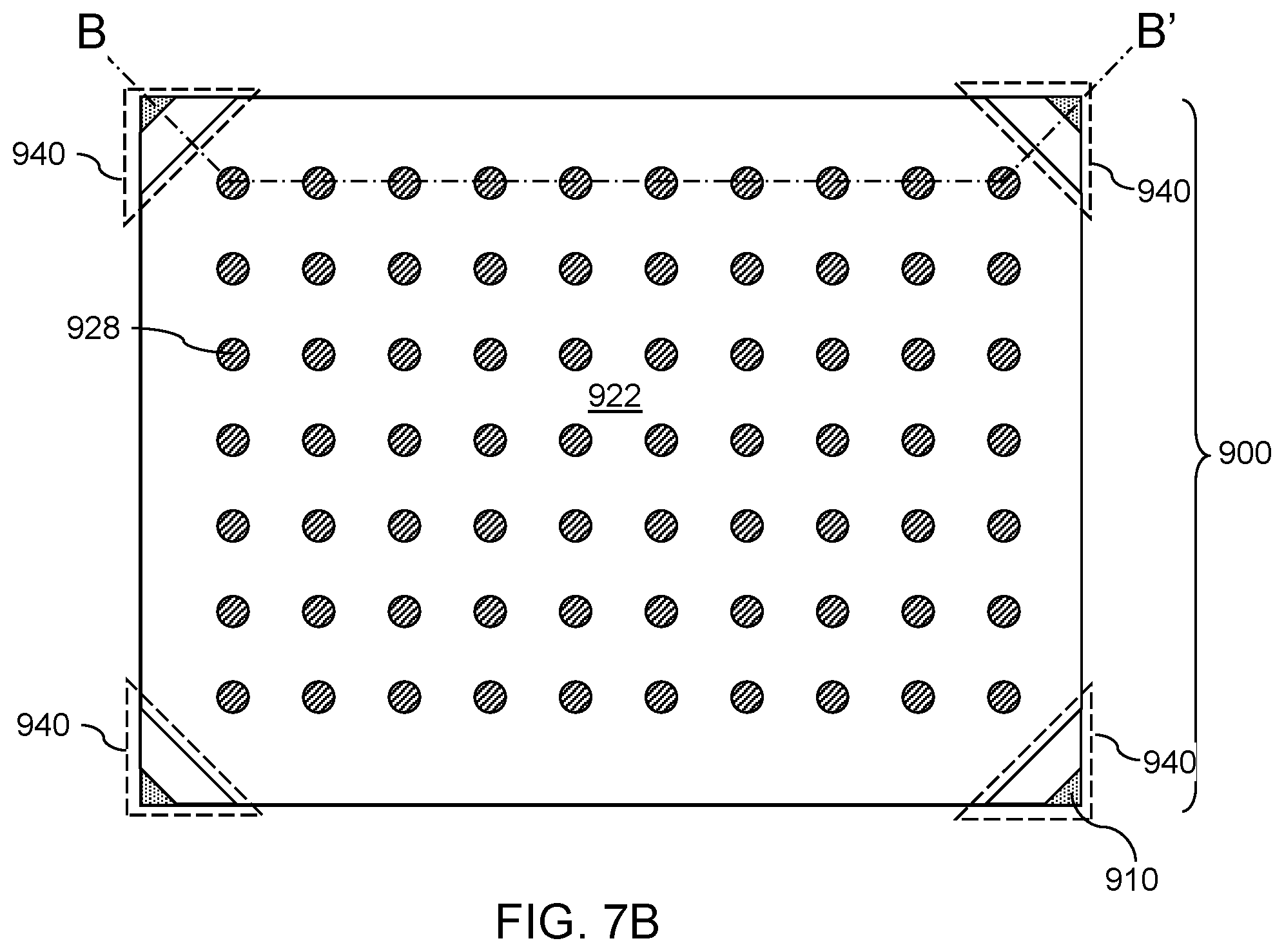 Patent US12347802 Figure 9 – Die corner removal for underfill crack suppression in semiconductor die packaging
