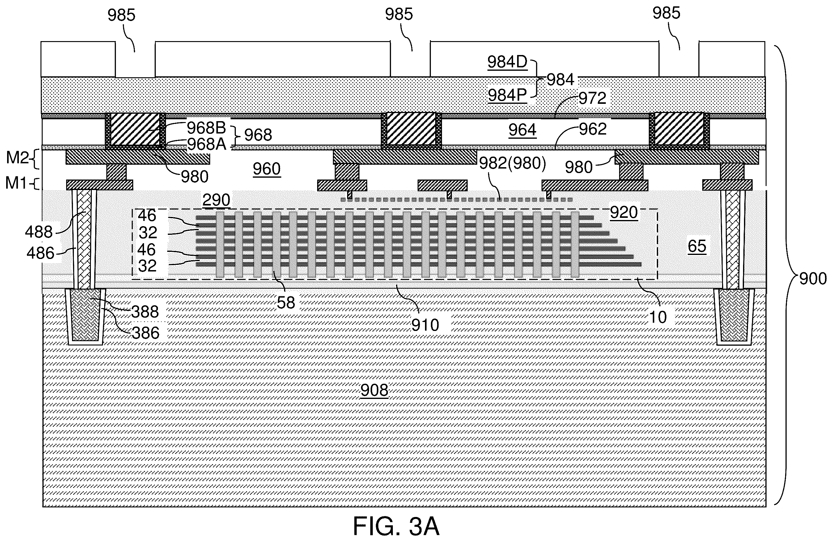 Patent US12347804 Figure 9 – Bonded assembly including interconnect-level bonding pads and methods of forming the same