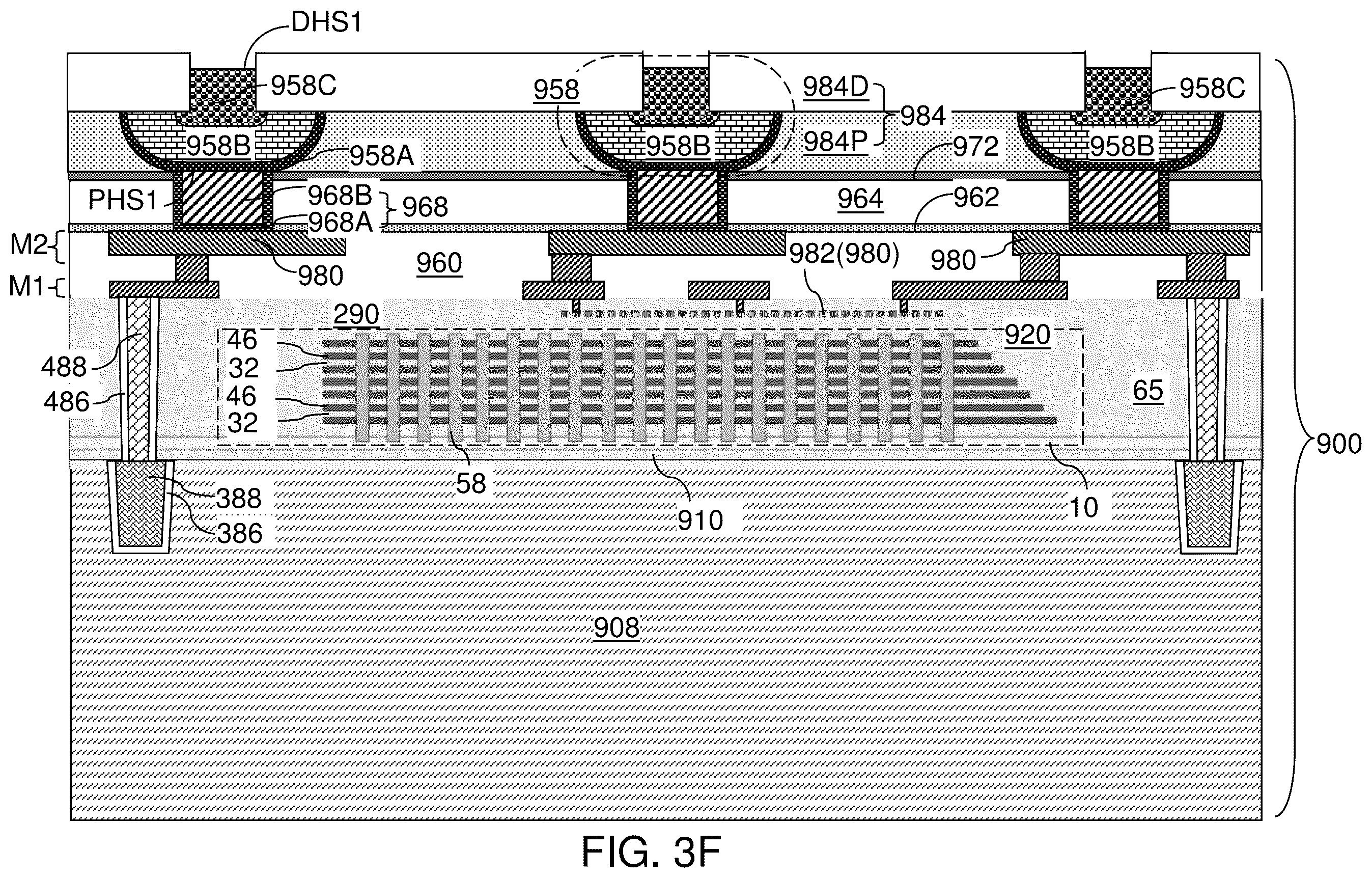 Patent US12347804 Figure 14 – Bonded assembly including interconnect-level bonding pads and methods of forming the same