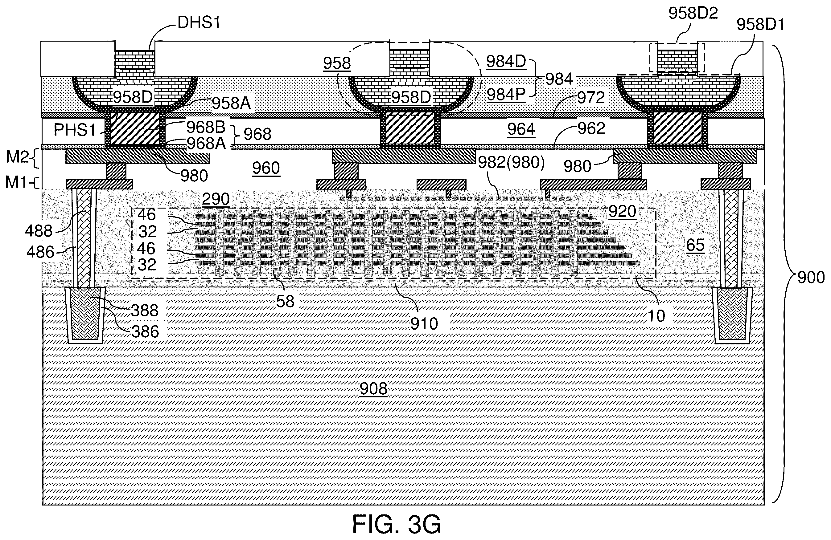Patent US12347804 Figure 15 – Bonded assembly including interconnect-level bonding pads and methods of forming the same