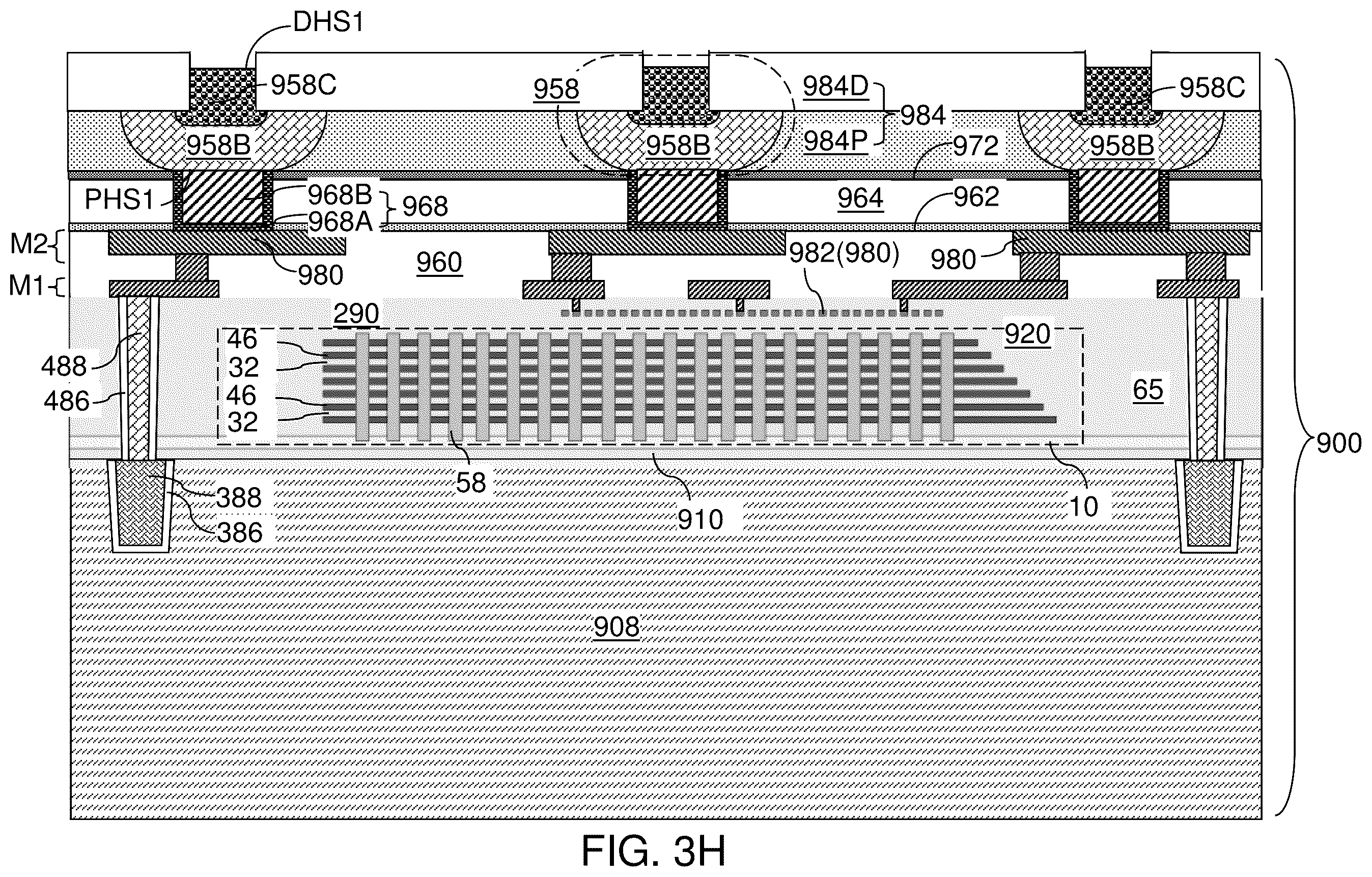 Patent US12347804 Figure 16 – Bonded assembly including interconnect-level bonding pads and methods of forming the same