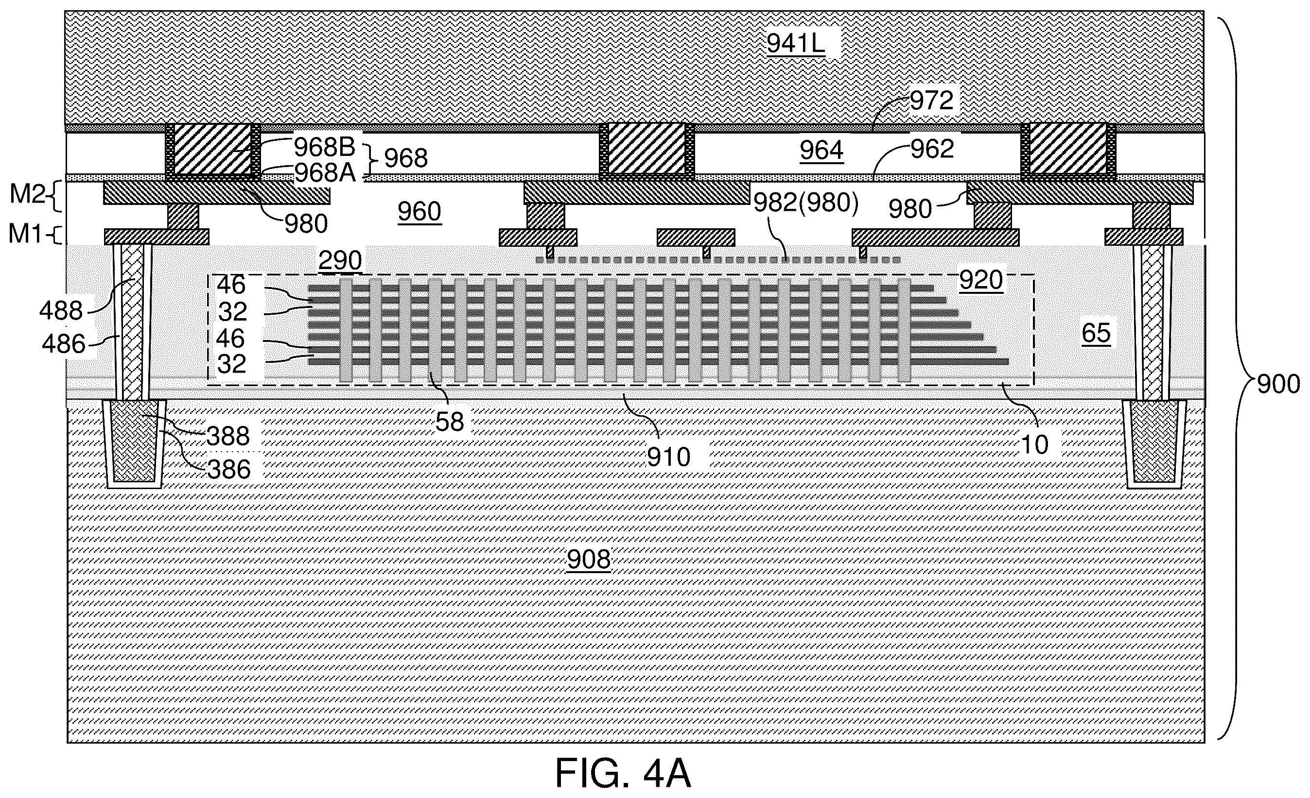 Patent US12347804 Figure 17 – Bonded assembly including interconnect-level bonding pads and methods of forming the same