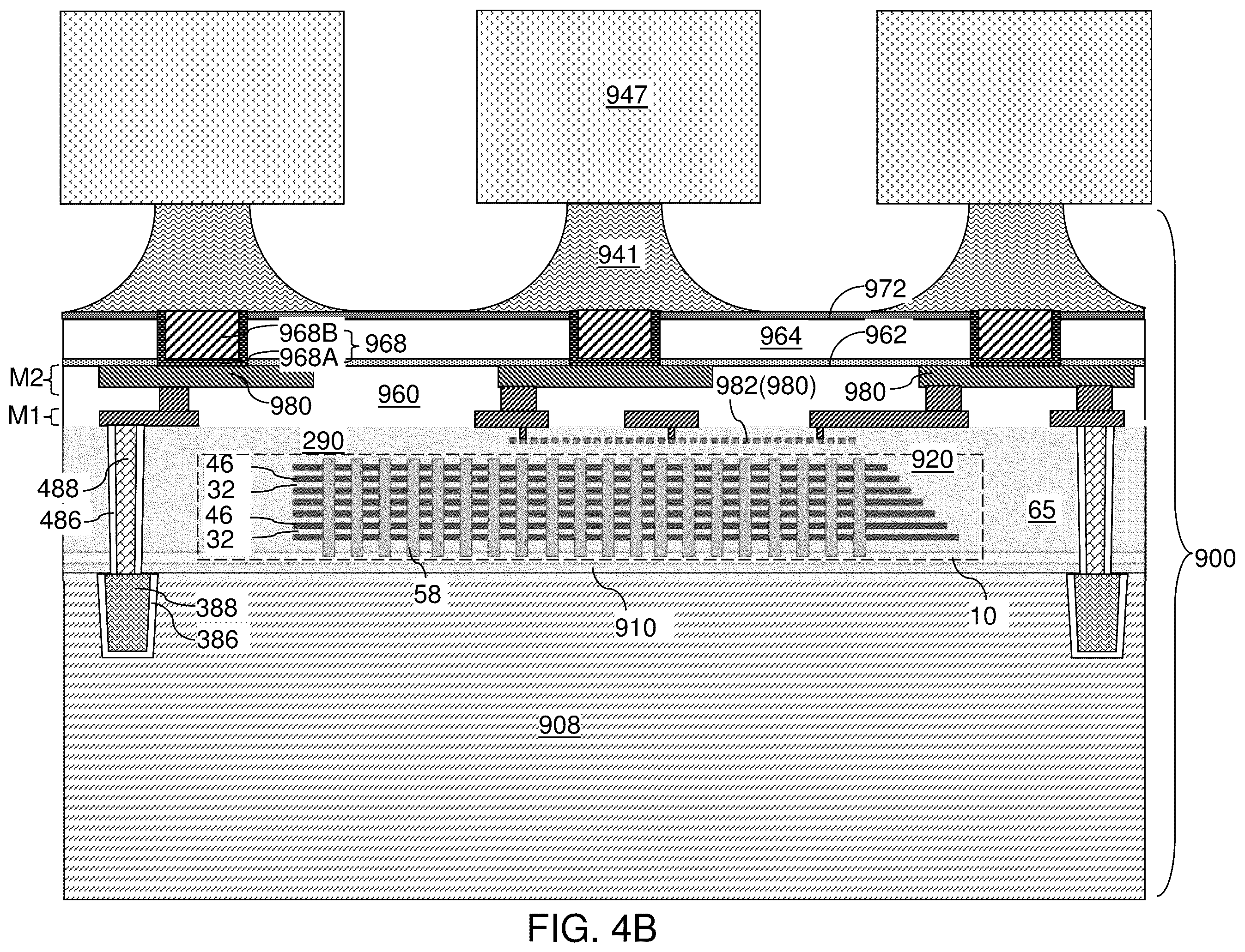 Patent US12347804 Figure 18 – Bonded assembly including interconnect-level bonding pads and methods of forming the same
