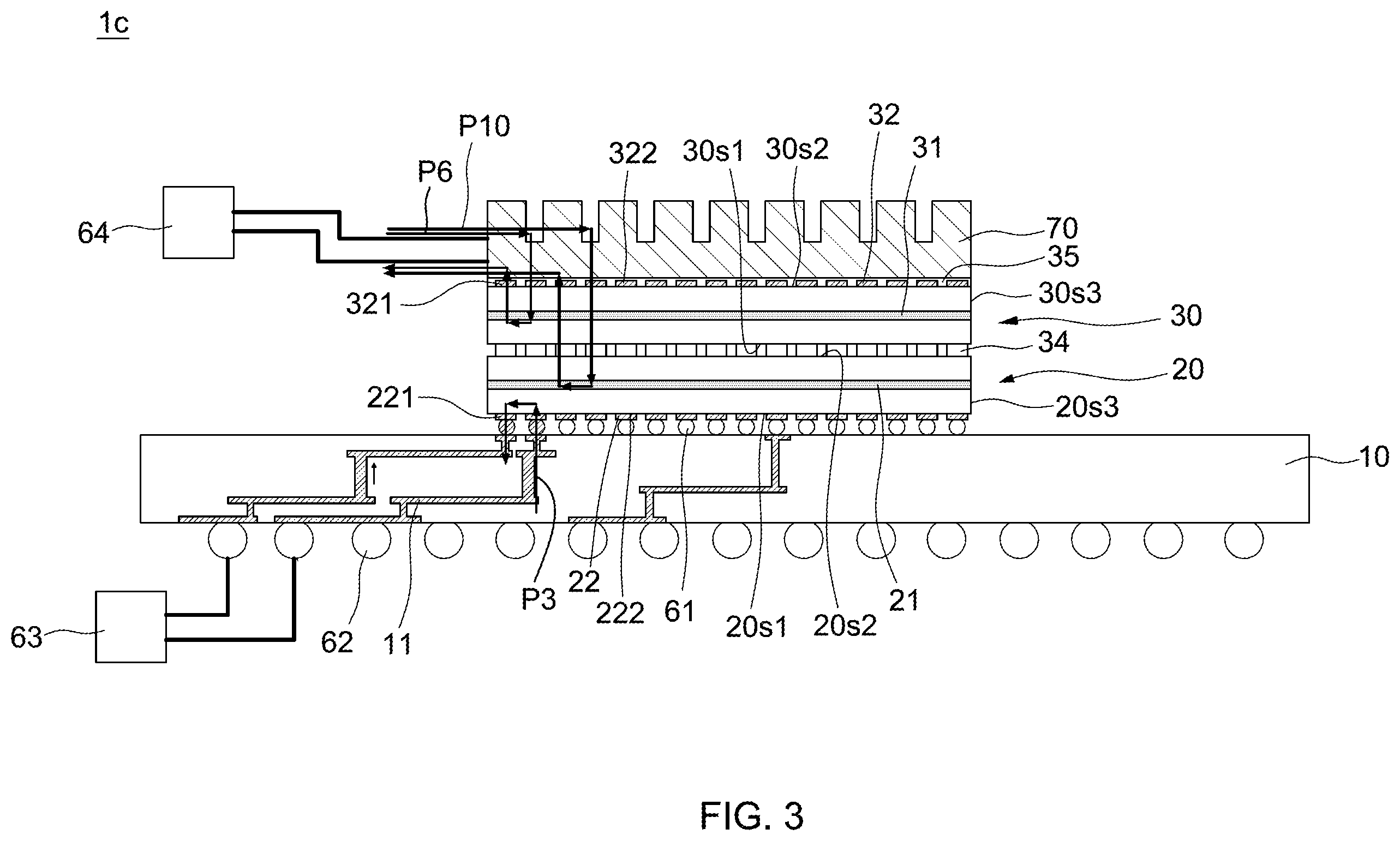 Patent US12347811 Figure 3 – Electronic device including electronic component receiving power from two sides