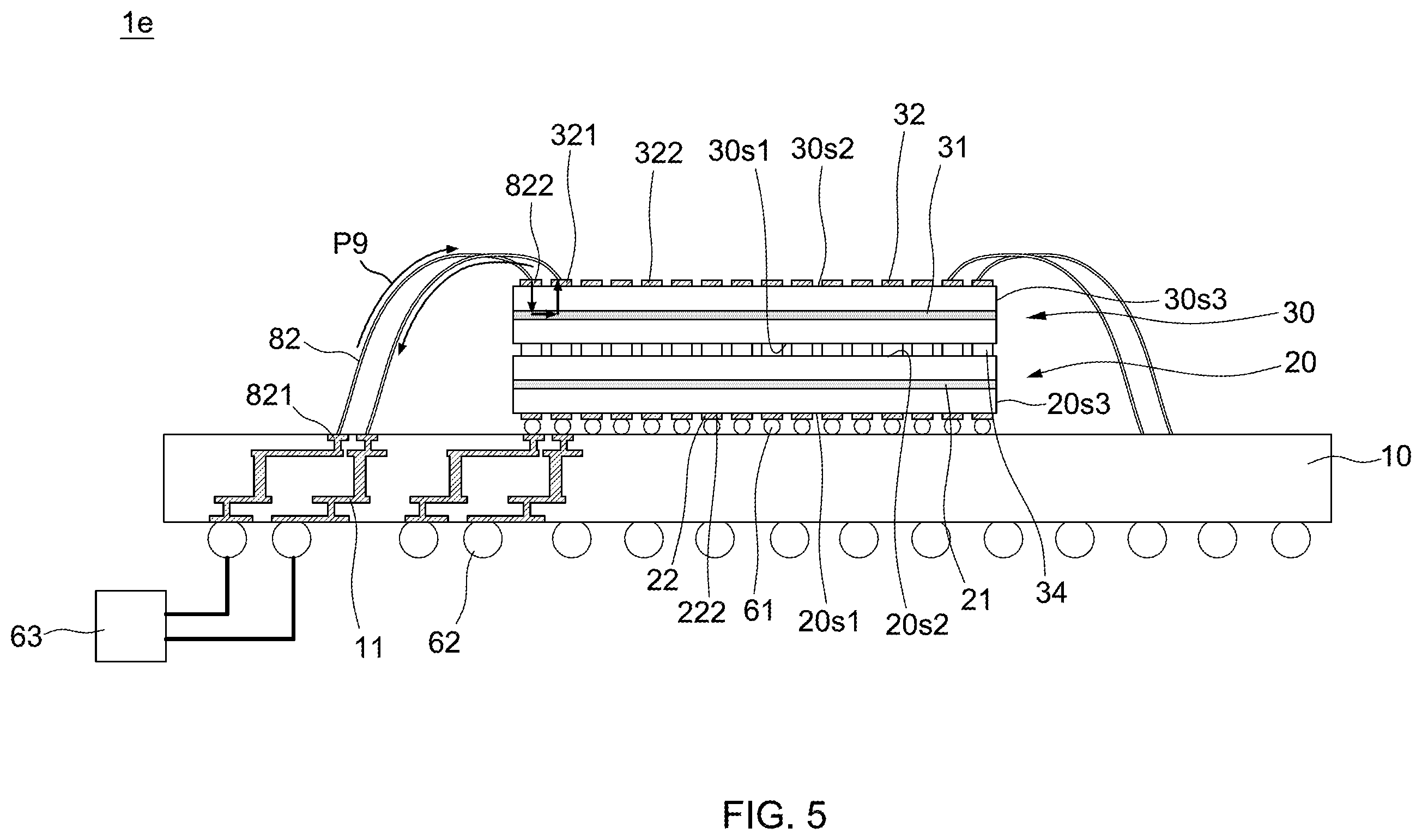 Patent US12347811 Figure 5 – Electronic device including electronic component receiving power from two sides