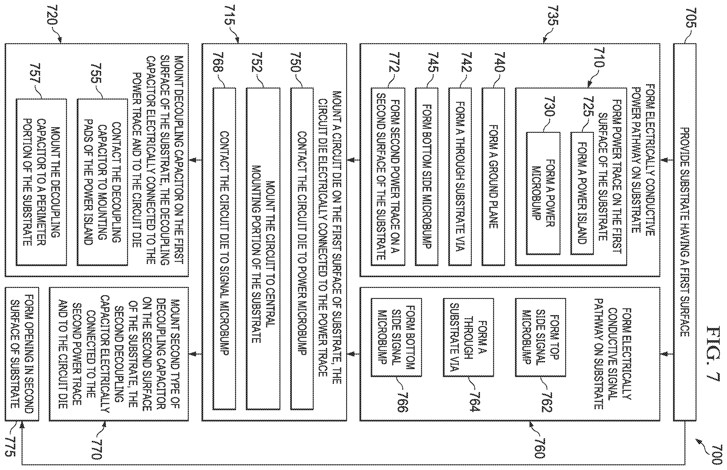 Patent US12347816 Figure 6 – Integrated circuit package with decoupling capacitors