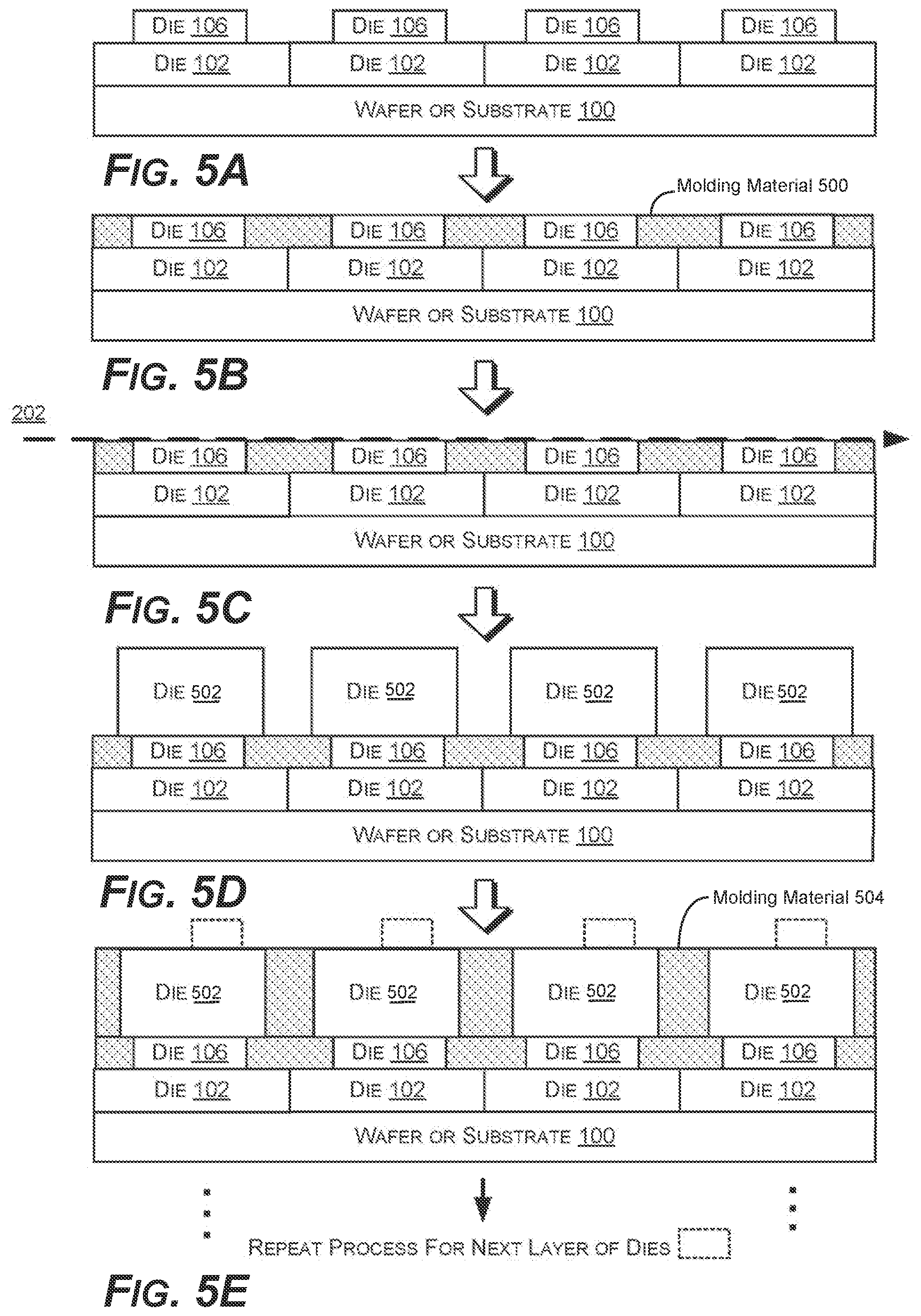 Patent US12347820 Figure 5 – Stacked devices and methods of fabrication
