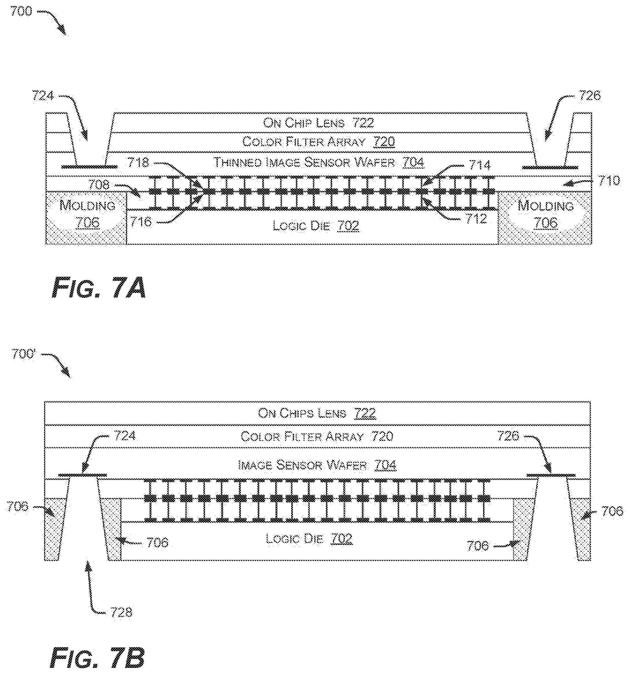 Patent US12347820 Figure 7 – Stacked devices and methods of fabrication