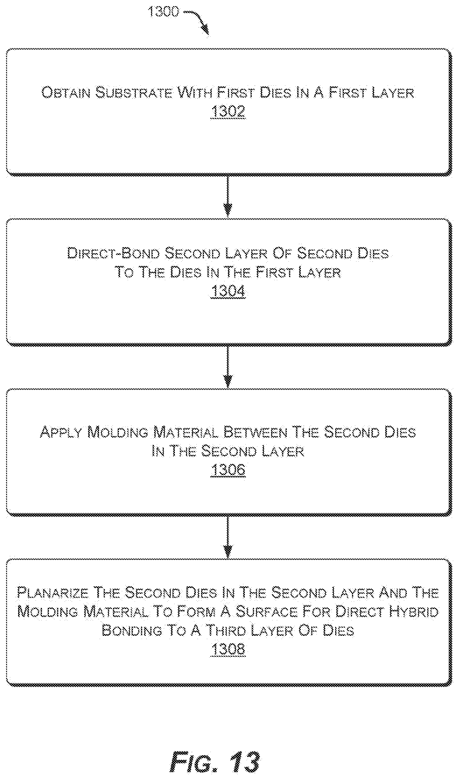 Patent US12347820 Figure 13 – Stacked devices and methods of fabrication