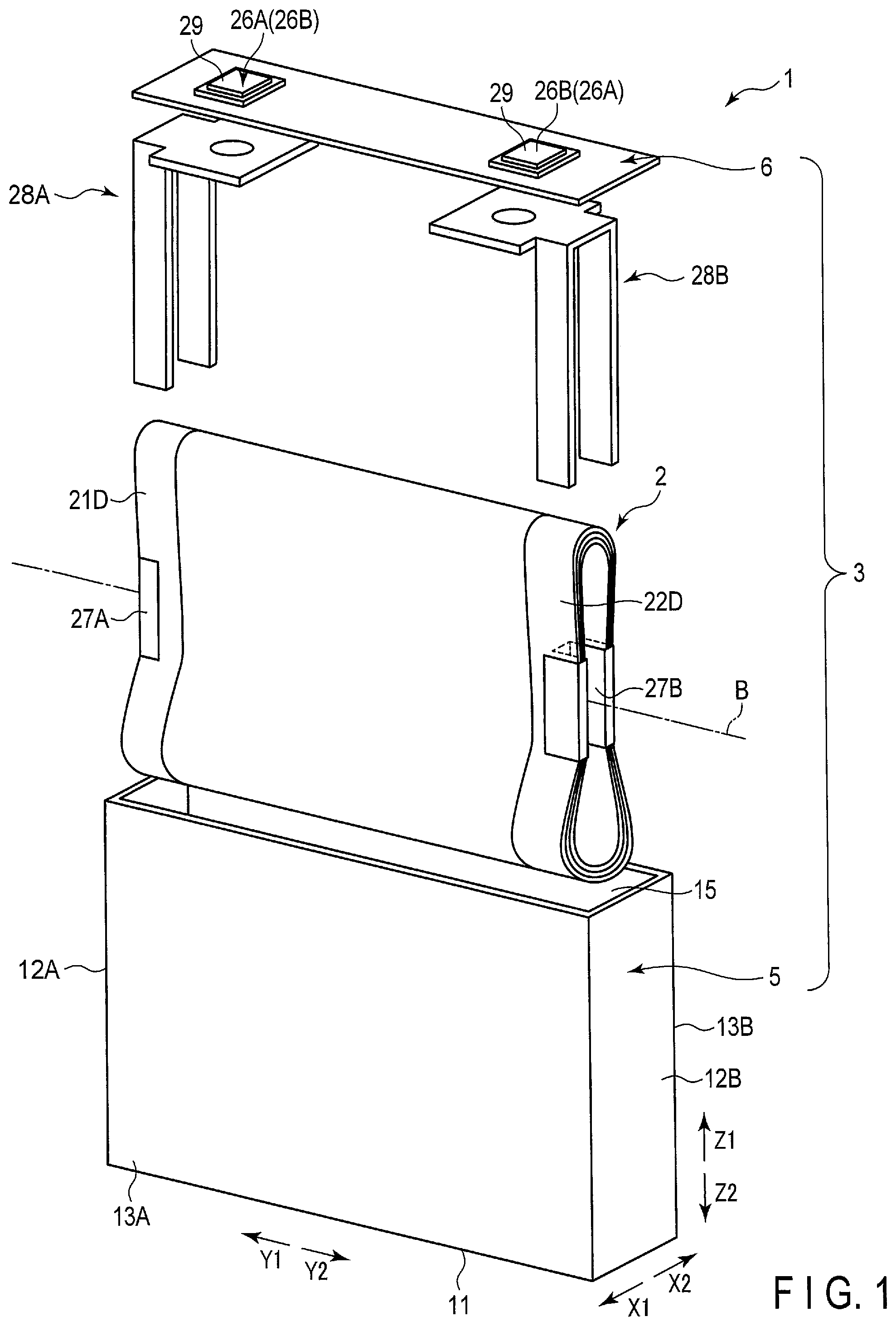 Patent US12347837 — Battery pack and battery system — Figure 1