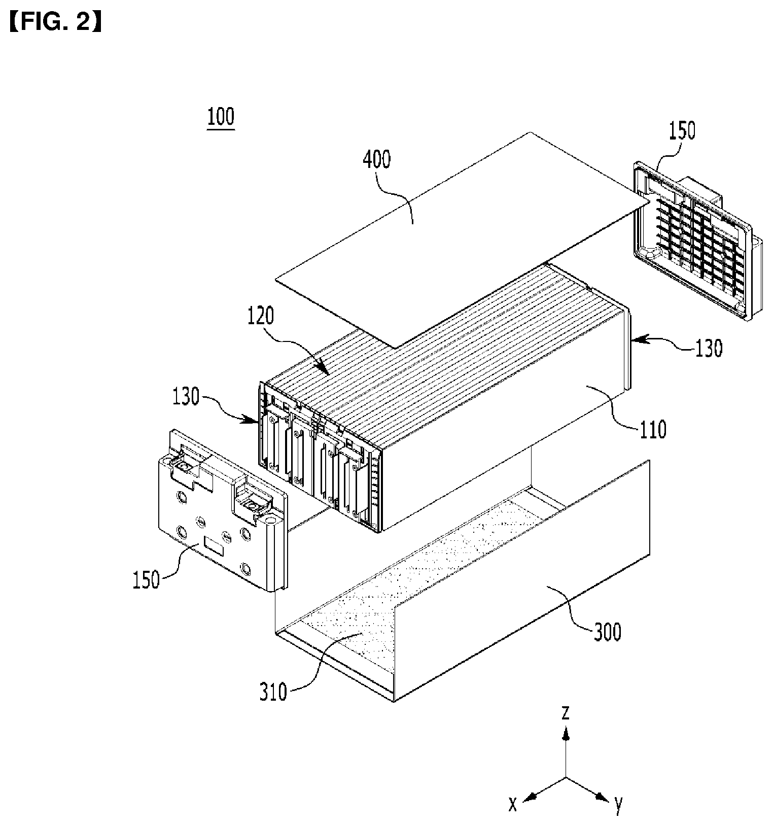 Patent US12347882 Figure 2 – Battery module and battery pack including the same