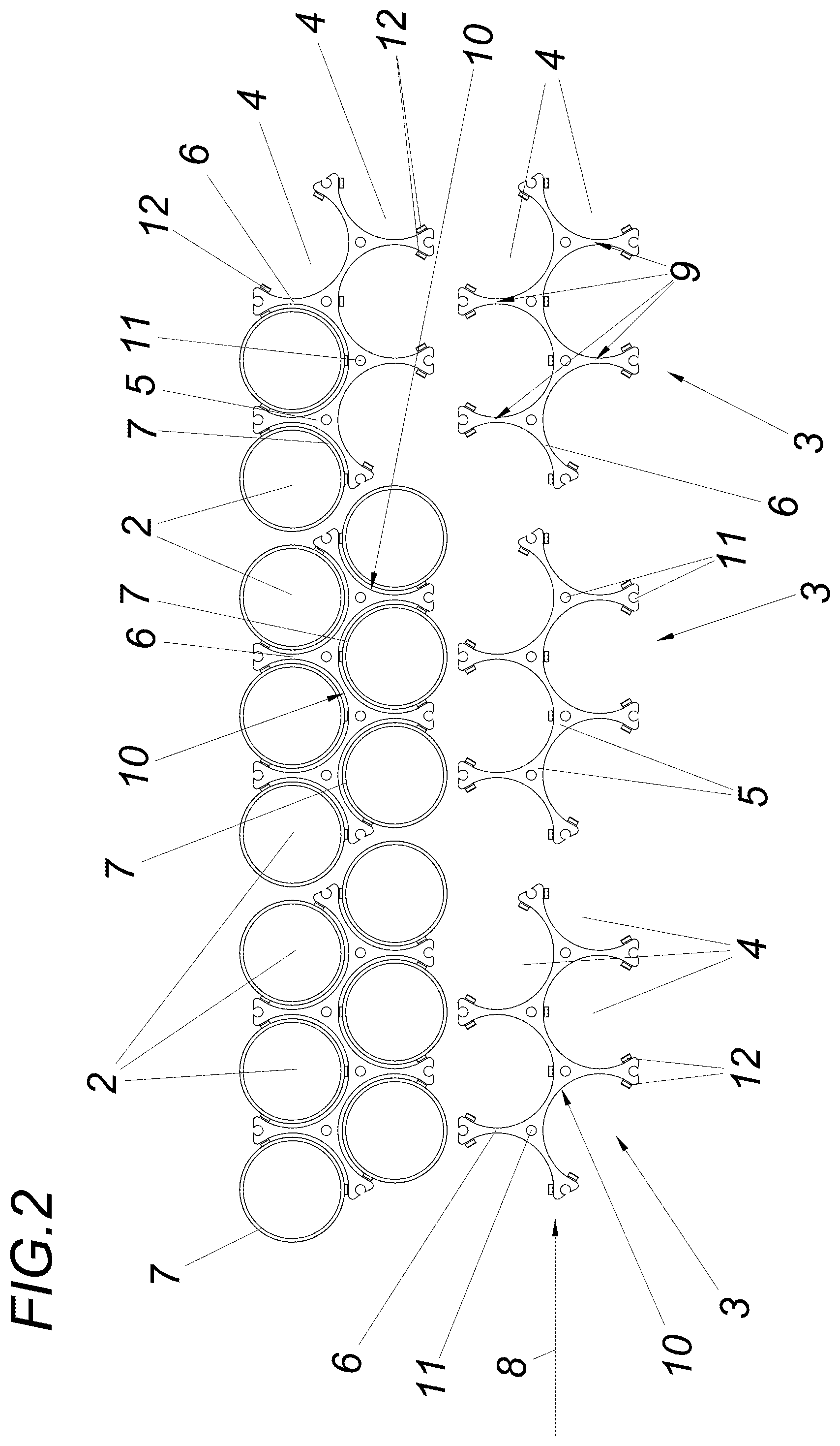 Patent US12347887 Figure 2 – Apparatus having a plurality of battery cells arranged parallel to one another with respect to a joining axis
