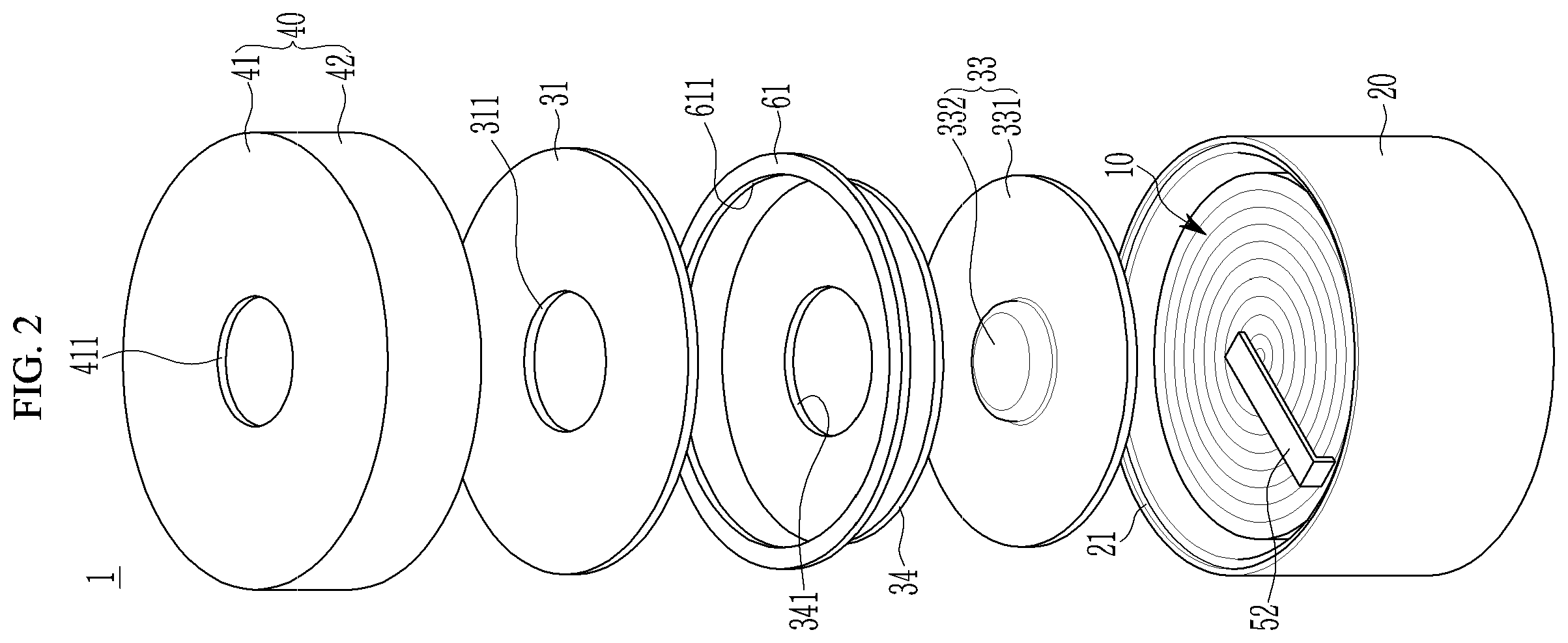 Patent US12347891 Figure 2 – Button cell comprising a direction determining member