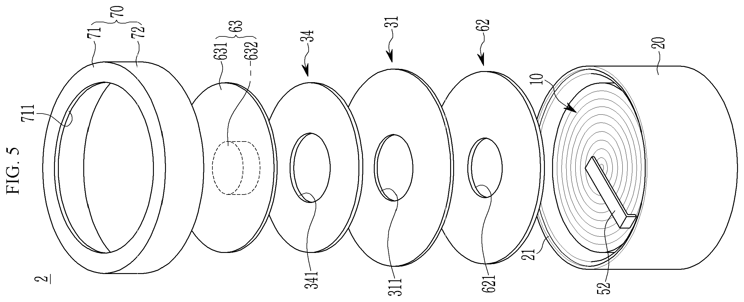 Patent US12347891 Figure 5 – Button cell comprising a direction determining member