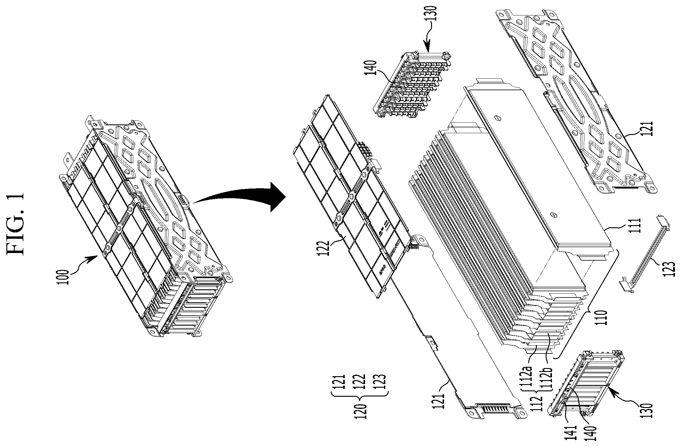 Patent US12347892 Figure 1 – Battery module having a cell-unit monitoring structure and monitoring system thereof