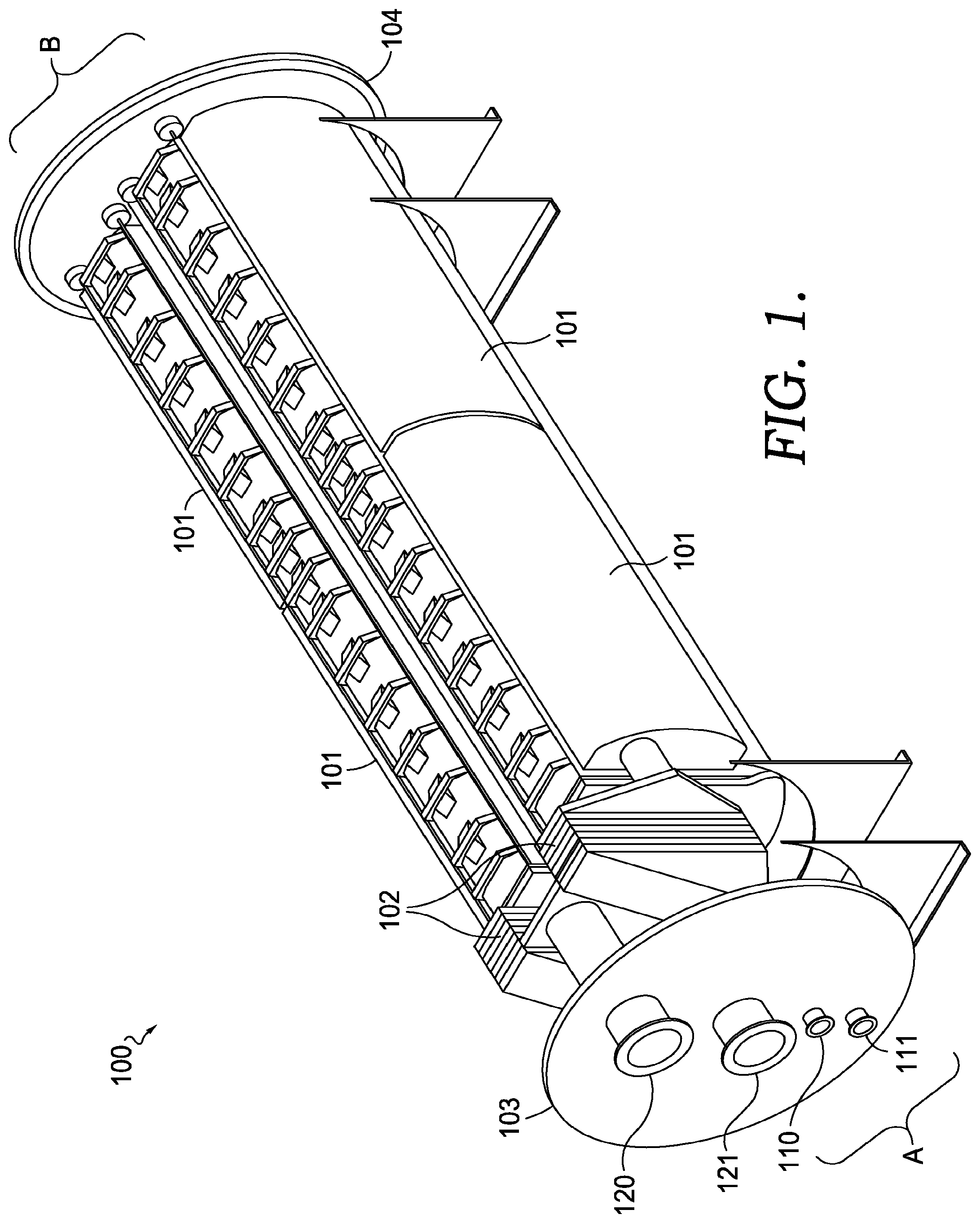Patent US12347910 — Fuel cell power plant with a racked fuel cell module — Figure 1