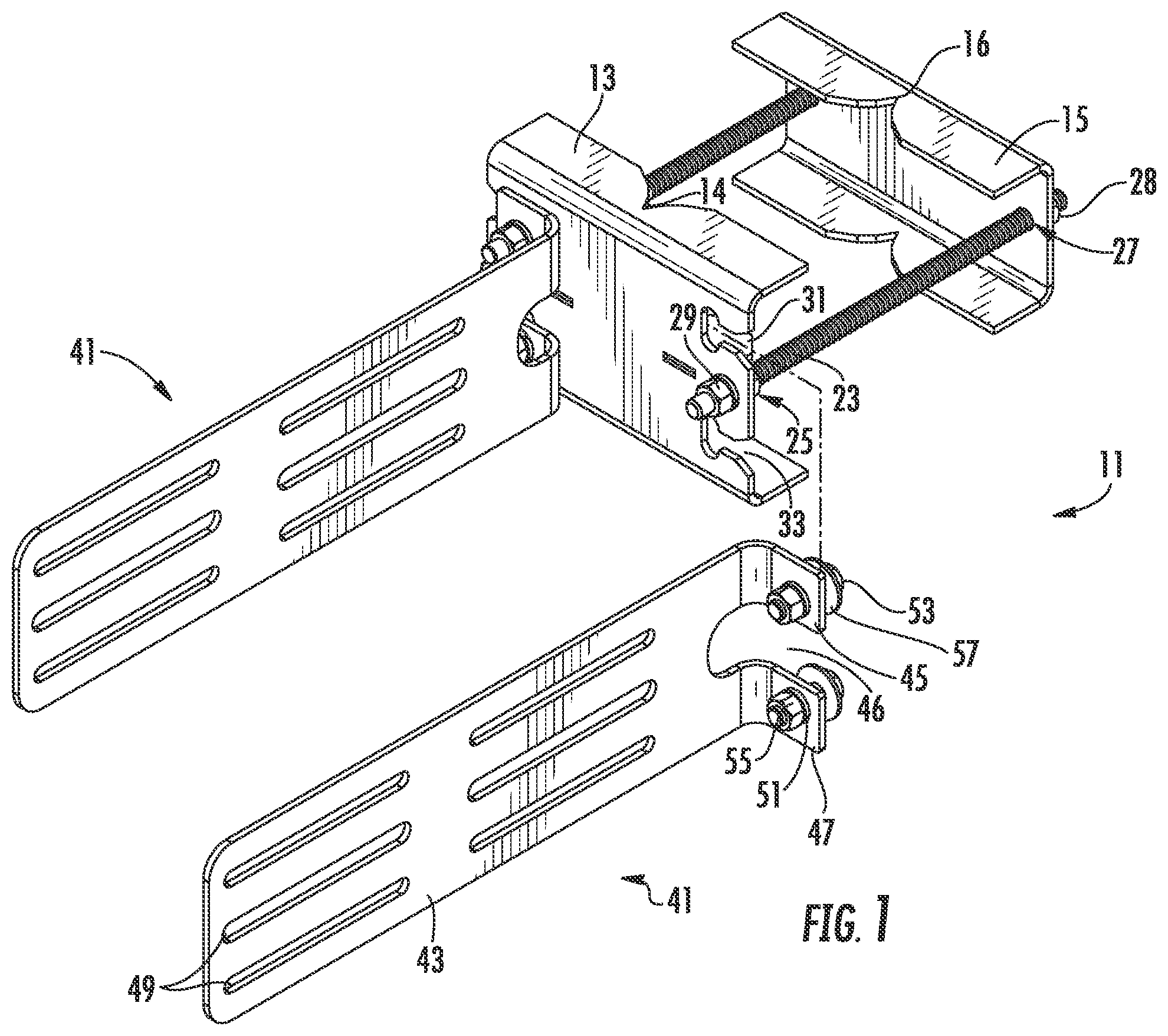 Patent US12347923 Figure 1 – Universal RRU mounting assembly