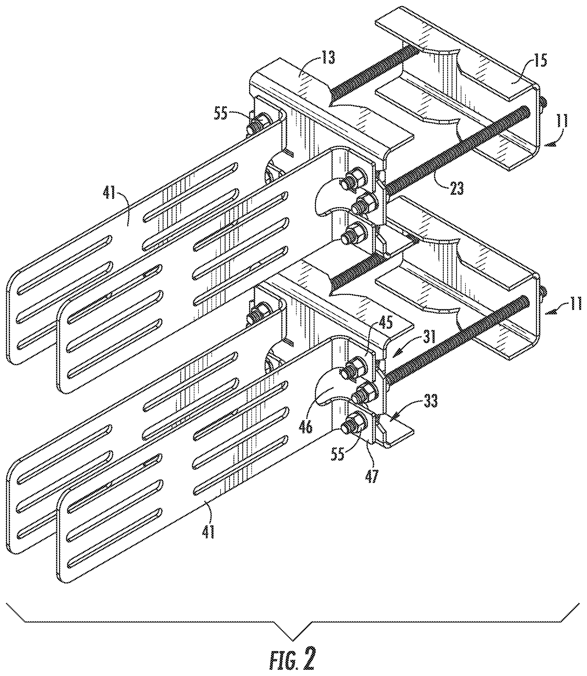 Patent US12347923 Figure 2 – Universal RRU mounting assembly