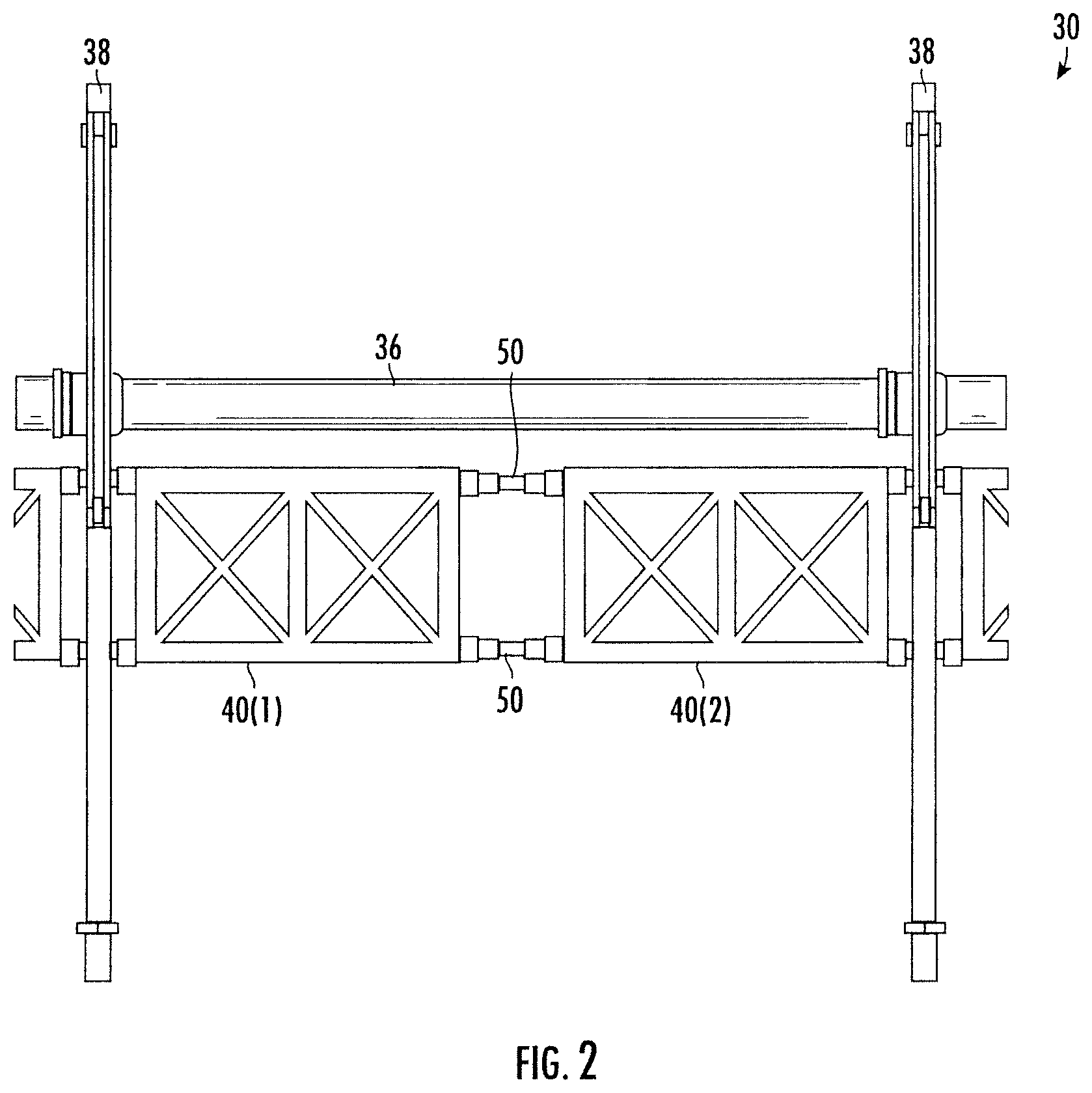 Patent US12347937 Figure 2 – Spaceborne antenna with rolling flex hinges and associated methods