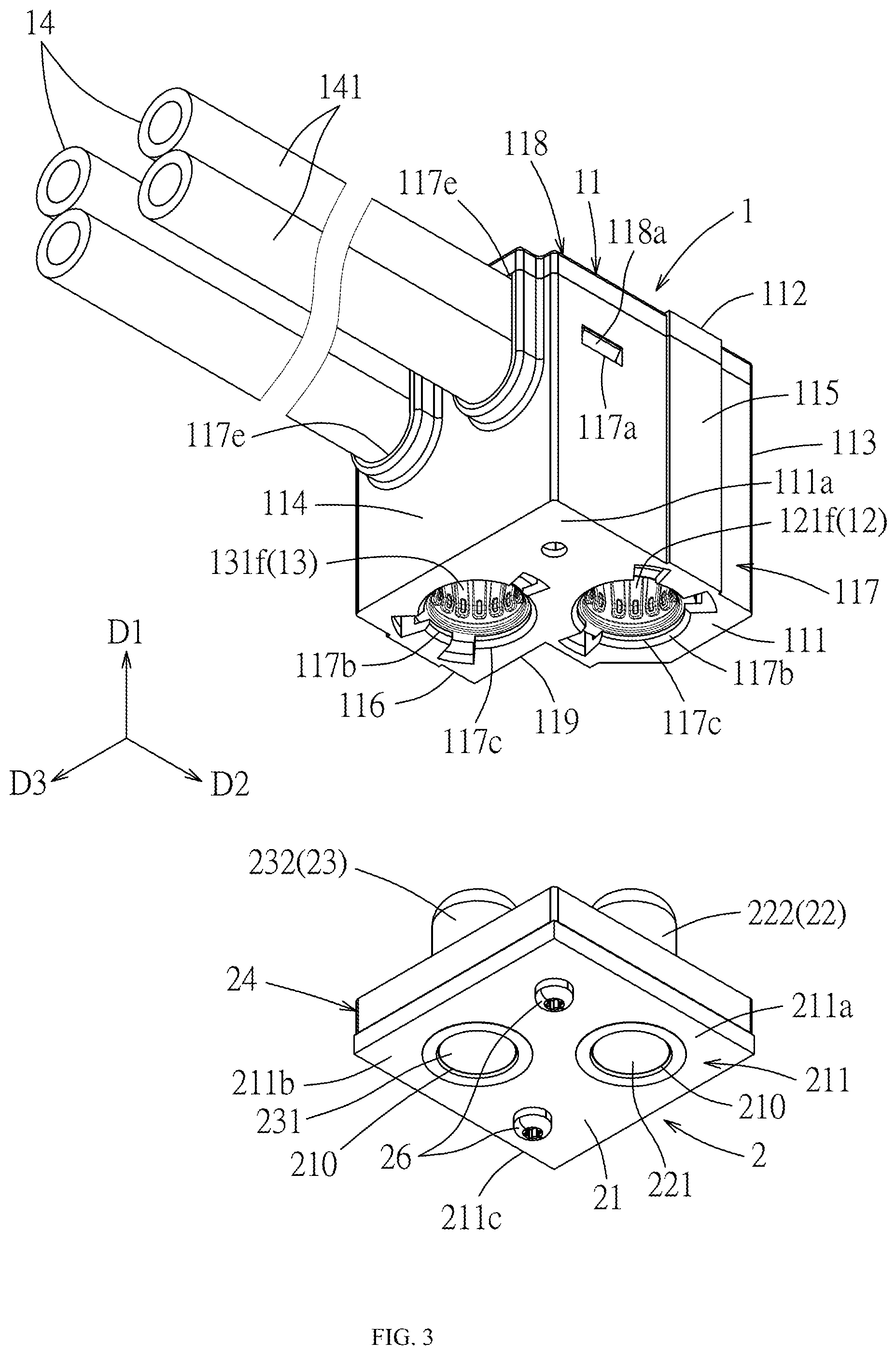 Patent US12347951 Figure 3 – Cable-end connector, board-end connector and assembly thereof