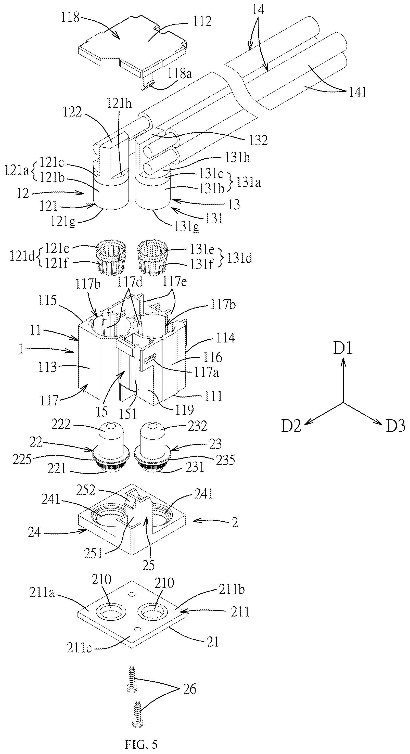 Patent US12347951 Figure 5 – Cable-end connector, board-end connector and assembly thereof
