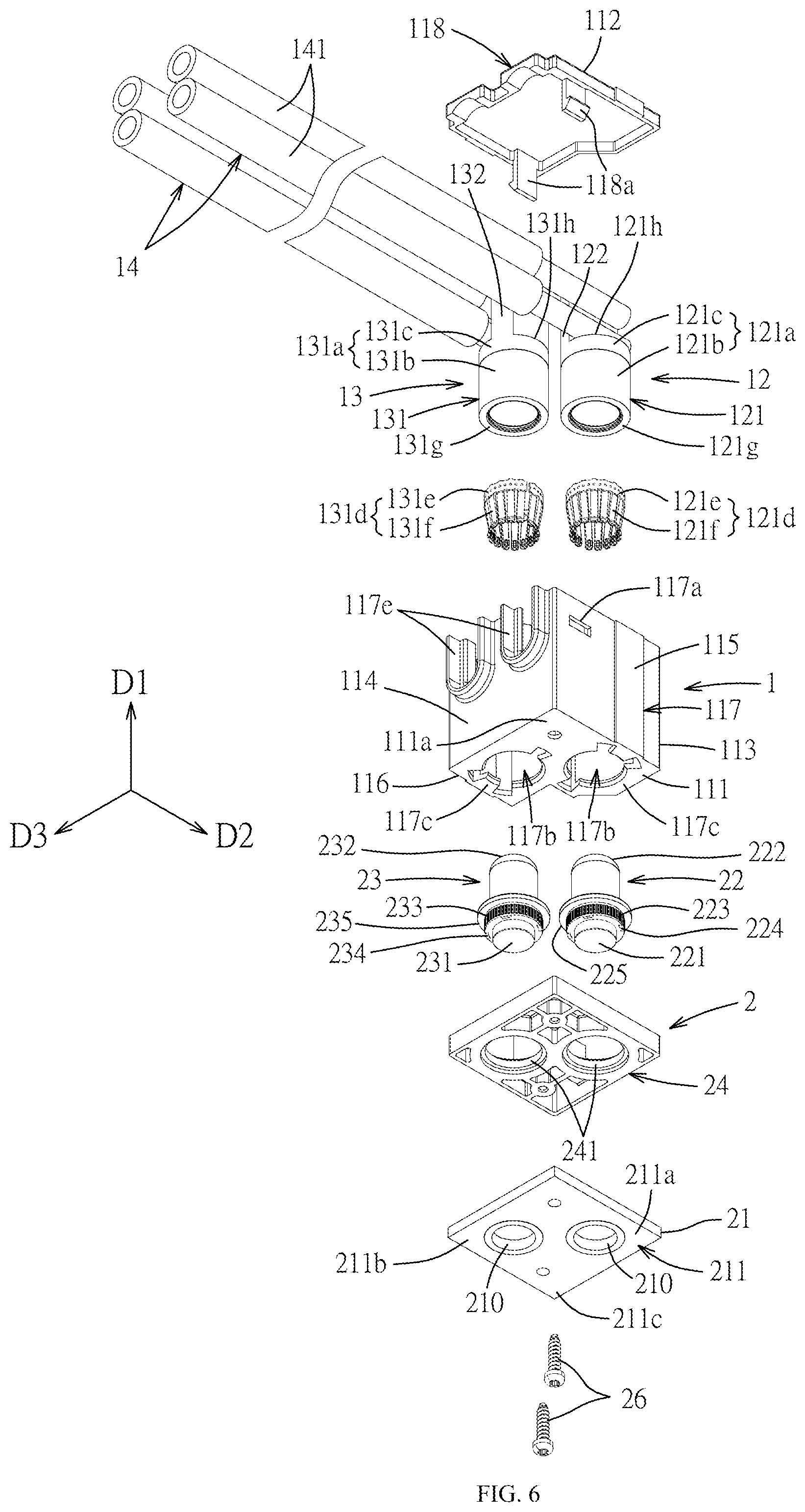 Patent US12347951 Figure 6 – Cable-end connector, board-end connector and assembly thereof
