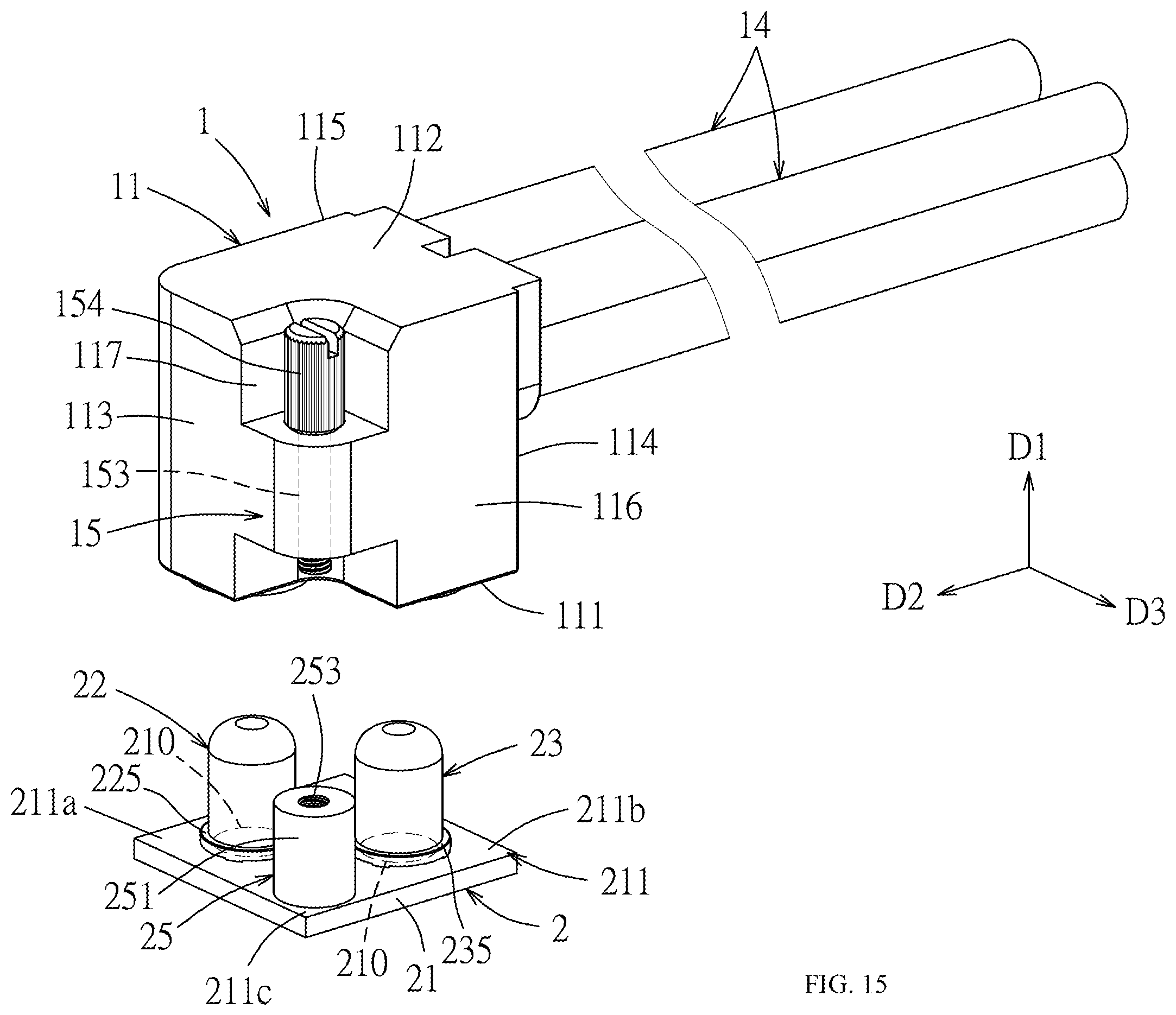 Patent US12347951 Figure 15 – Cable-end connector, board-end connector and assembly thereof