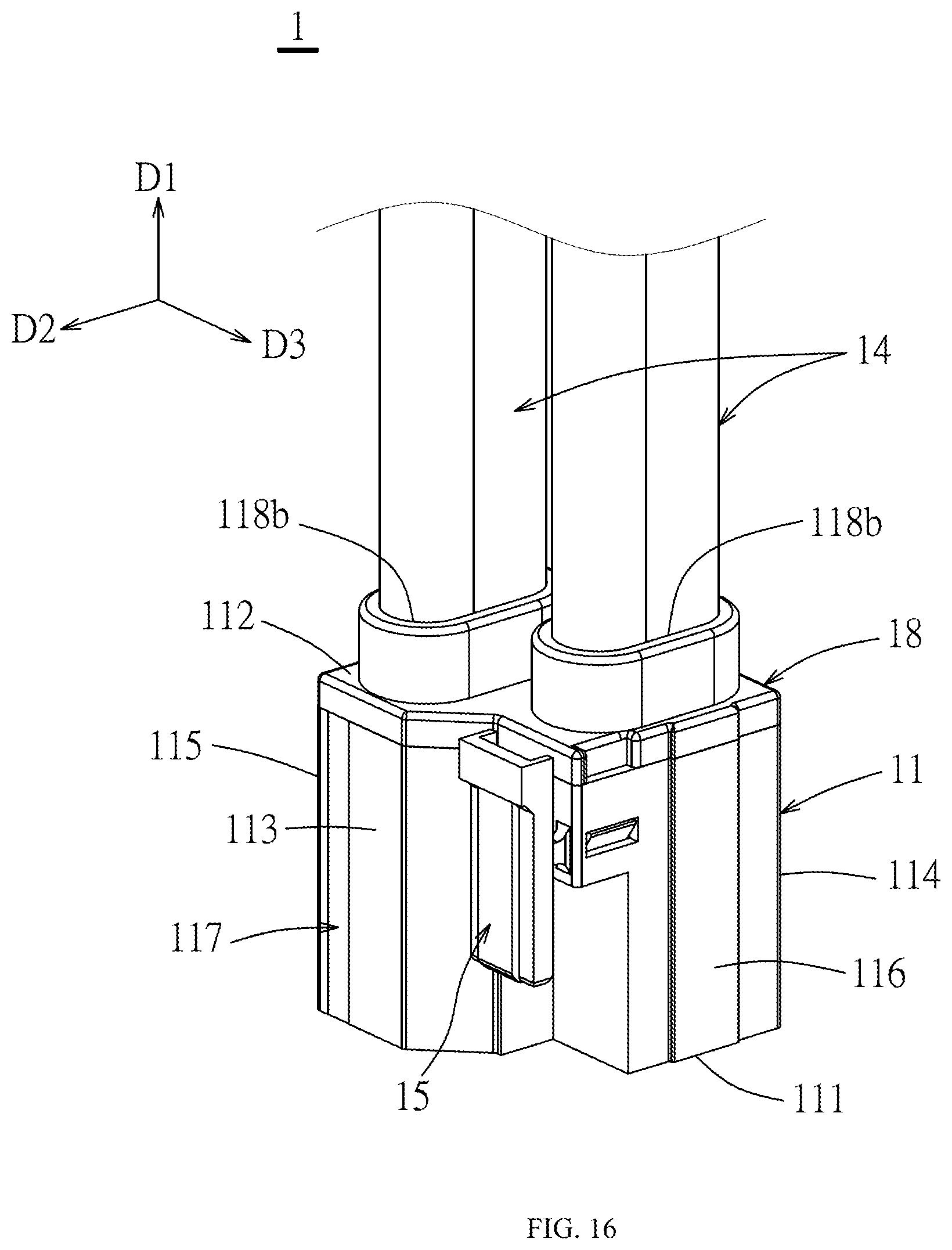 Patent US12347951 Figure 16 – Cable-end connector, board-end connector and assembly thereof