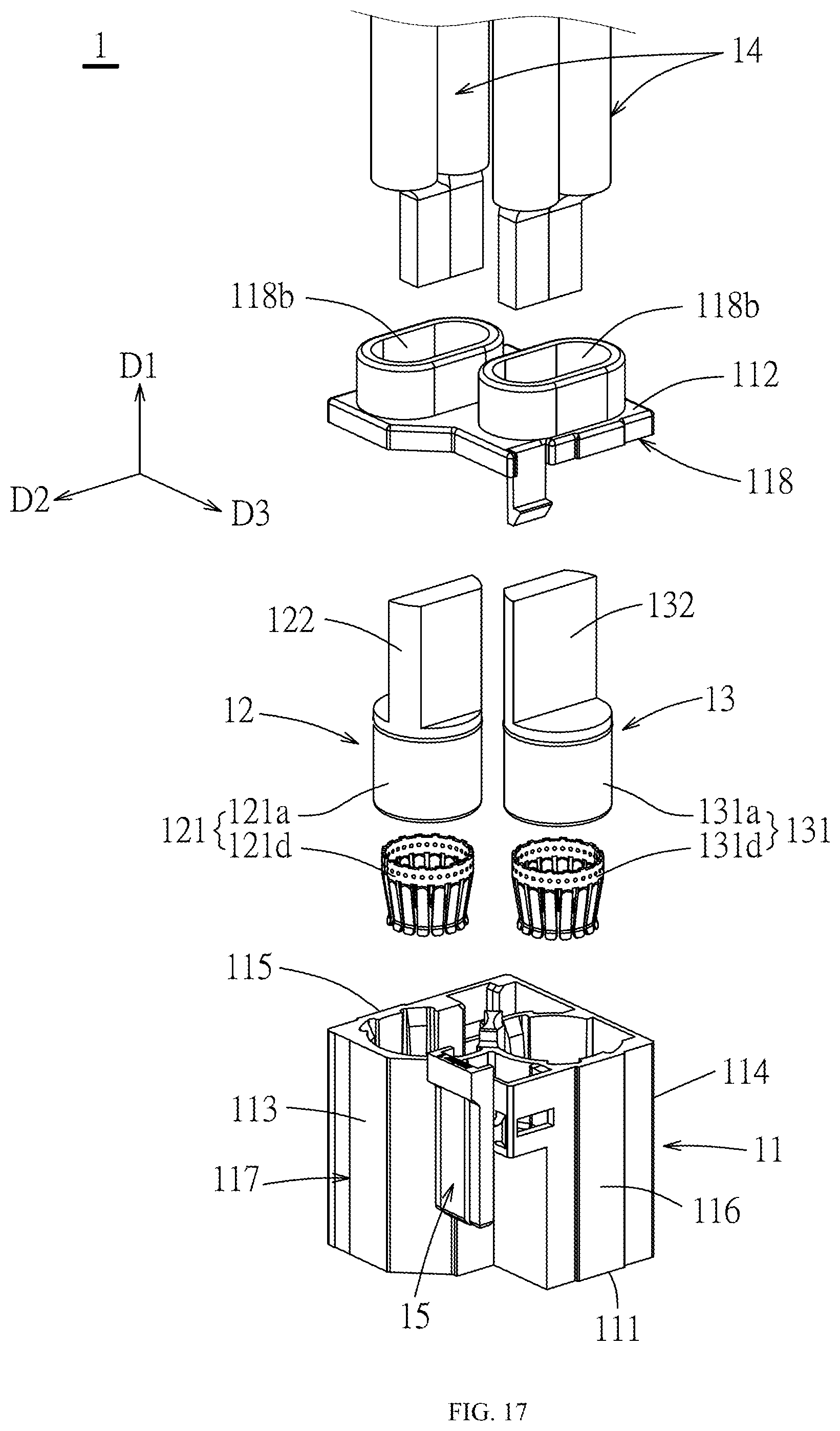 Patent US12347951 Figure 17 – Cable-end connector, board-end connector and assembly thereof