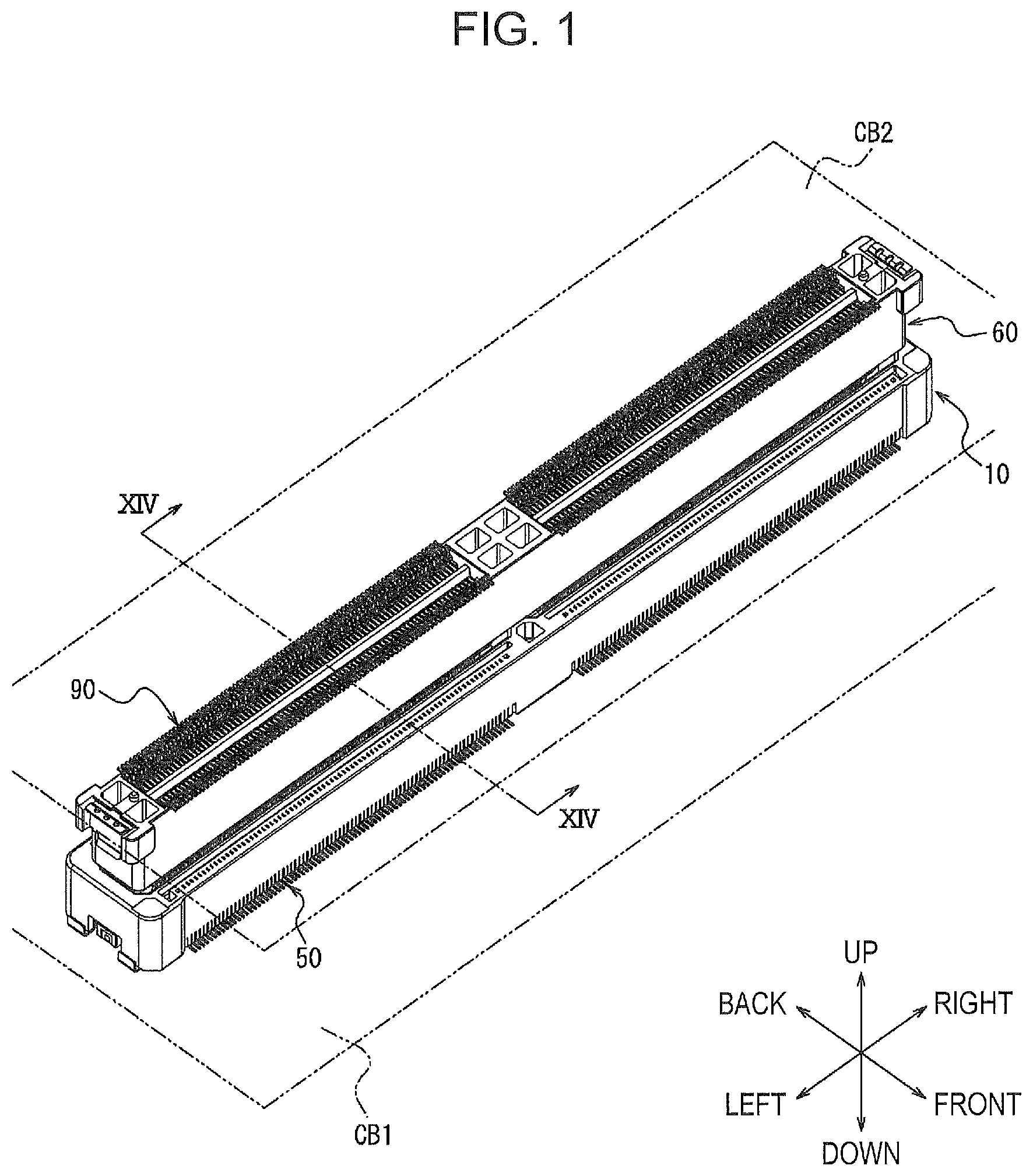 Patent US12347955 Figure 1 – Connector and electronic apparatus