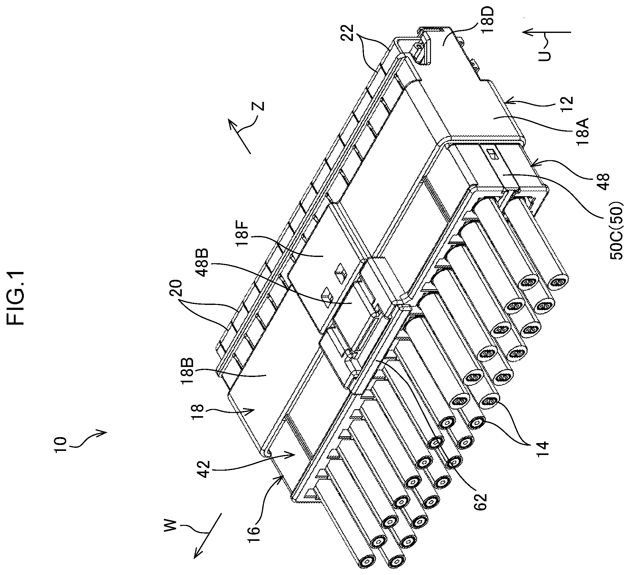 Patent US12347958 Figure 1 – Electrical connector with inner and out terminals with a compact configuration and connector set using the same